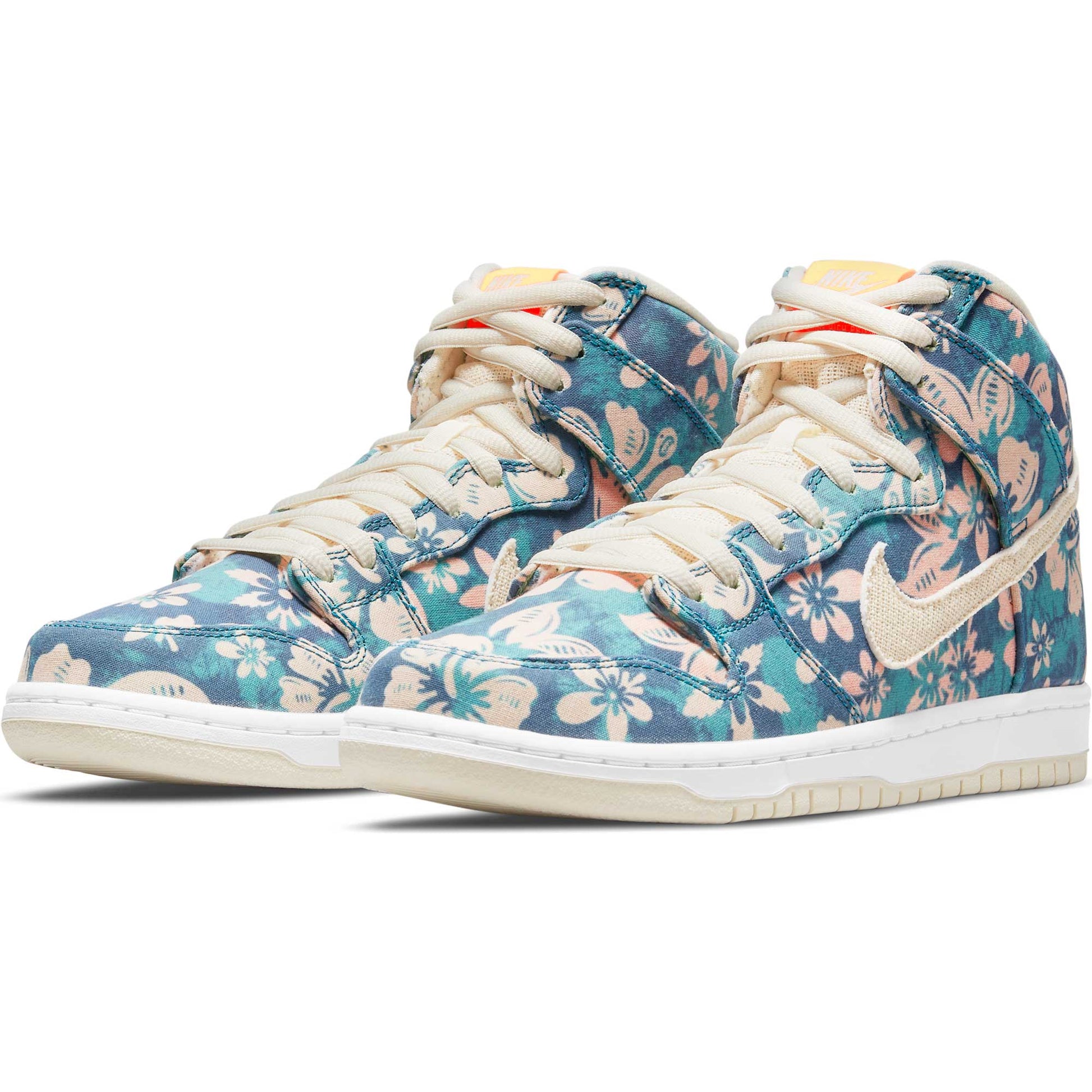 Nike SB Dunk High Pro QS Hawaii, aquamarine/light cream - total orange - Tiki Room Skateboards - 2