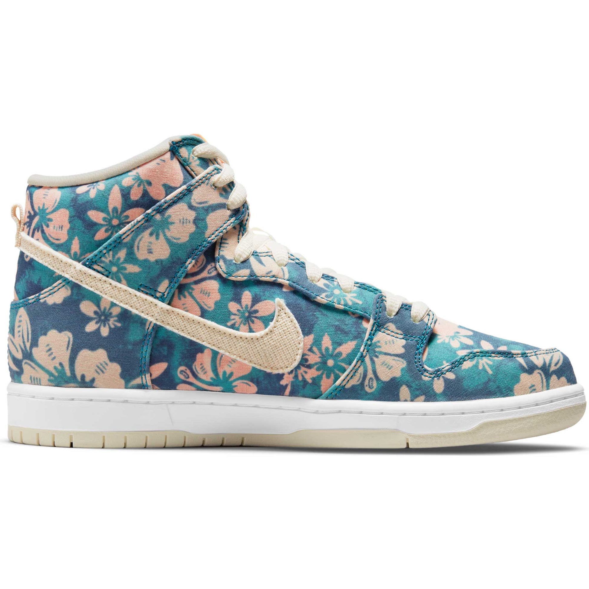 Nike SB Dunk High Pro QS Hawaii, aquamarine/light cream - total orange - Tiki Room Skateboards - 11
