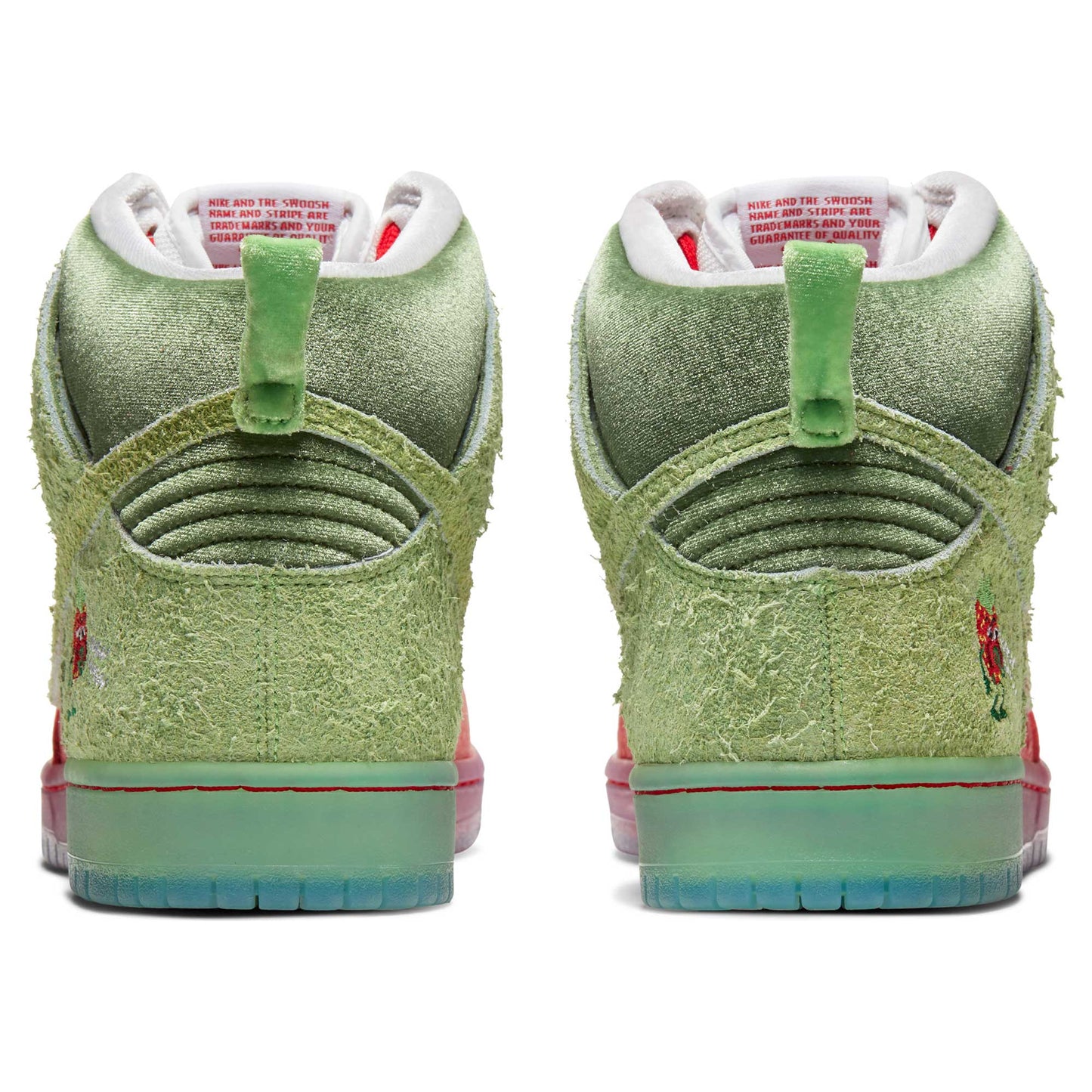 Nike SB Dunk High Pro, university red/spinach green - magic ember - Tiki Room Skateboards - 3