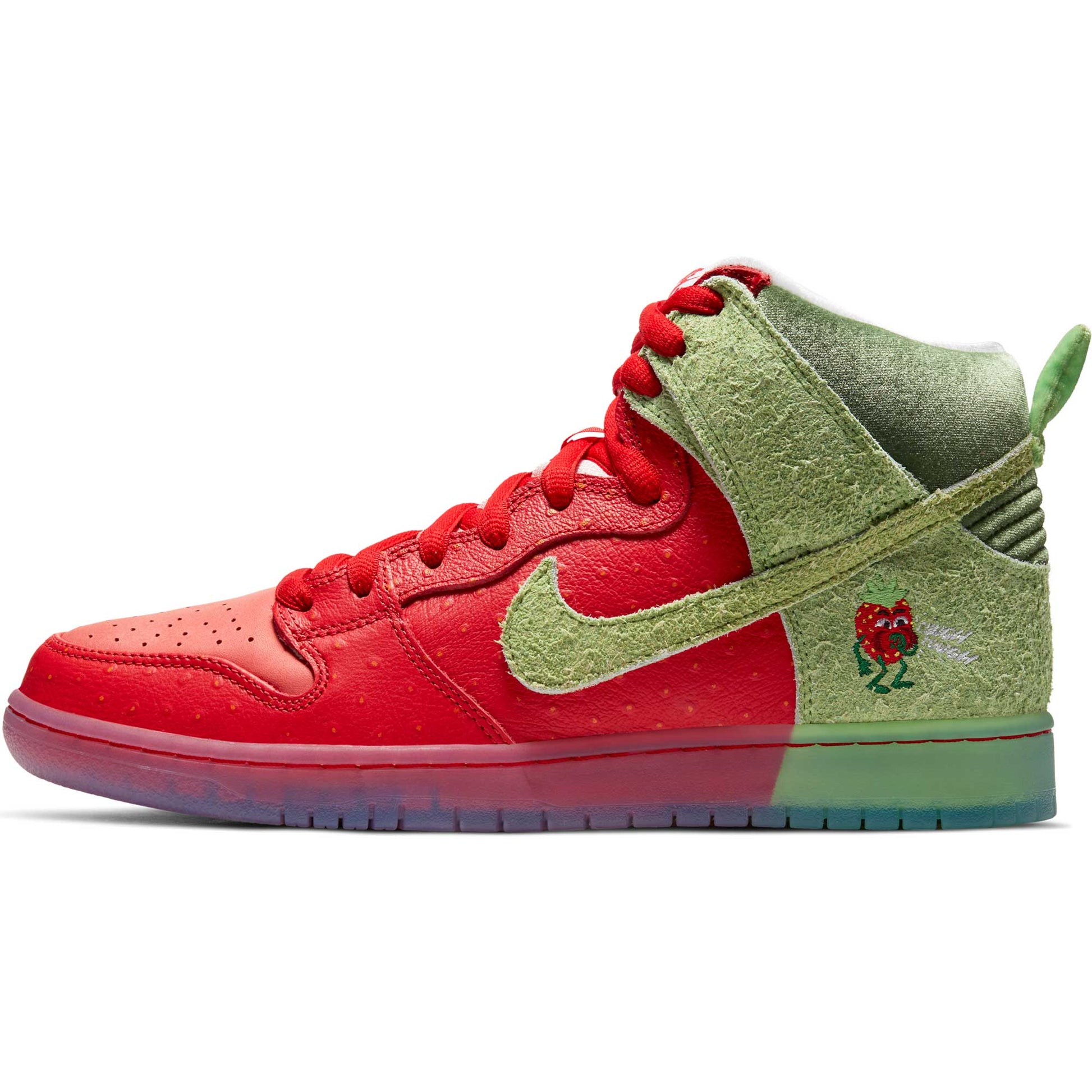 Nike SB Dunk High Pro, university red/spinach green - magic ember - Tiki Room Skateboards - 7