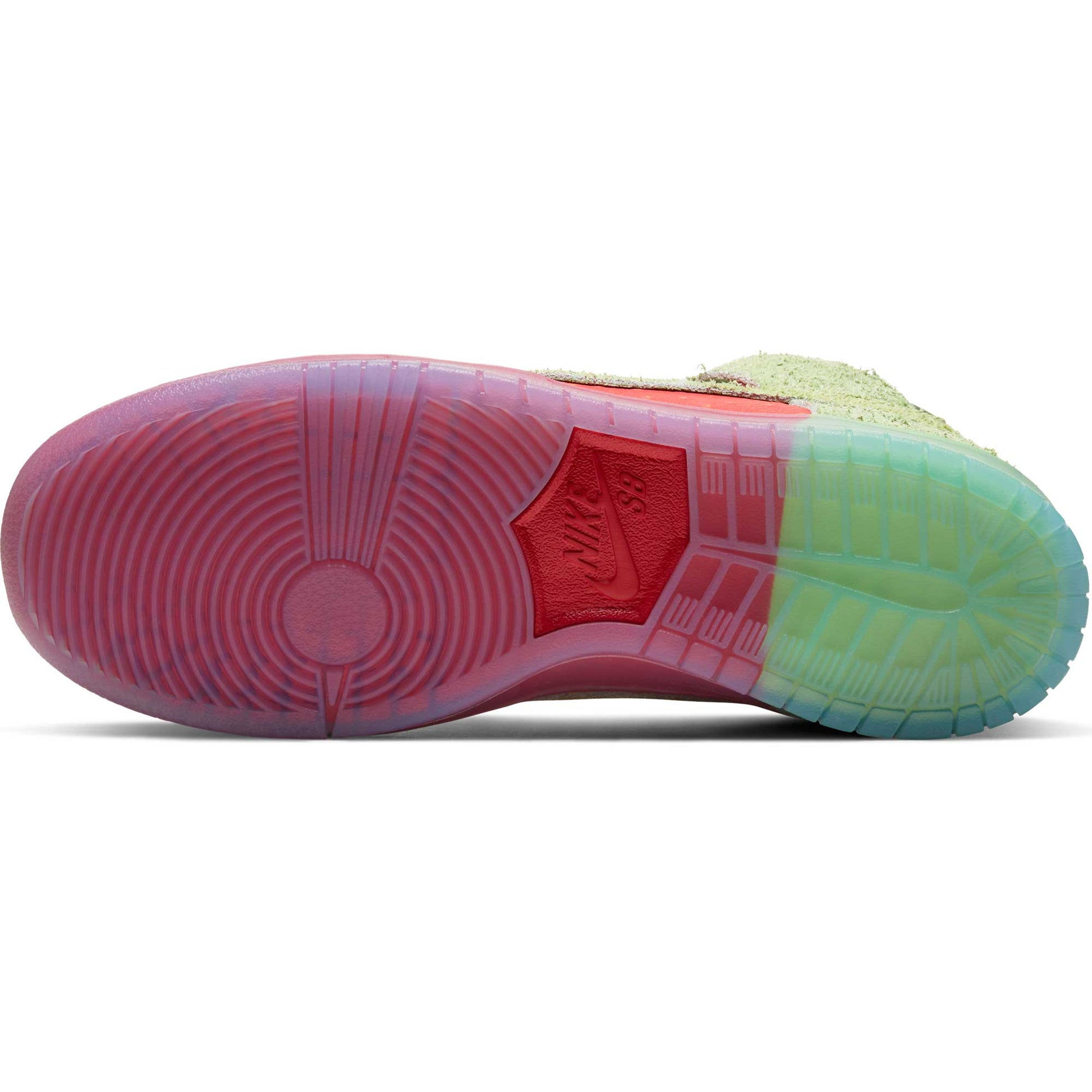 Nike SB Dunk High Pro, university red/spinach green - magic ember - Tiki Room Skateboards - 10