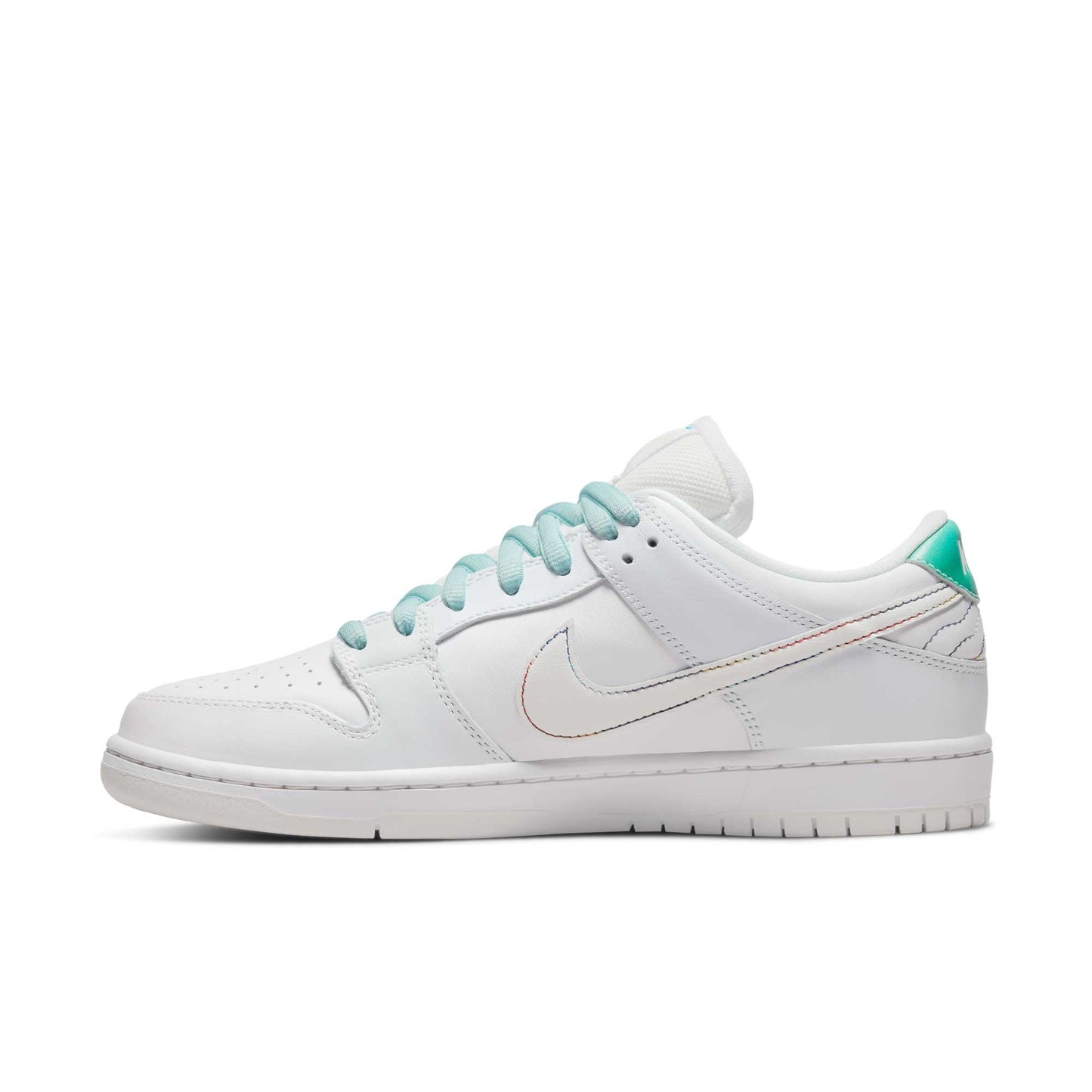 Nike SB Dunk Low Pro Be True, white/summit white - rainbow - Tiki Room Skateboards - 5