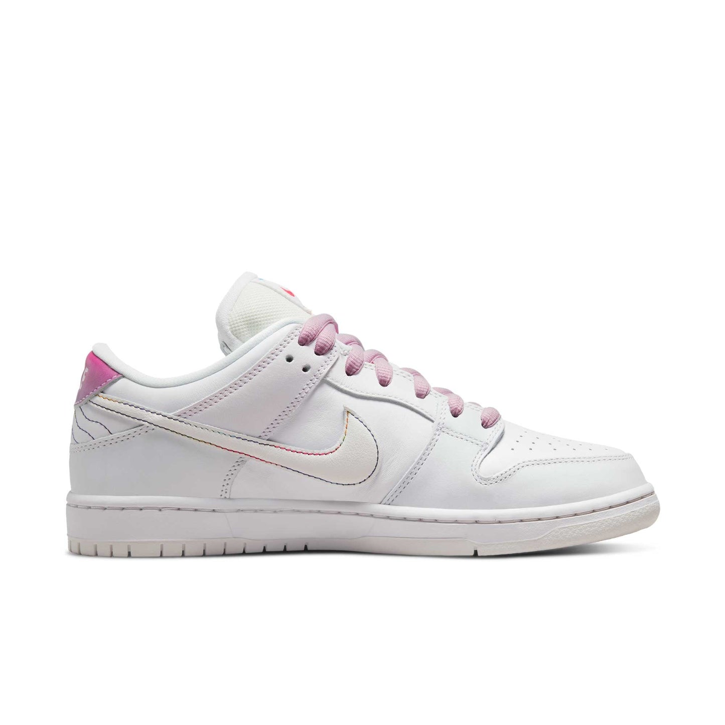 Nike SB Dunk Low Pro Be True, white/summit white - rainbow - Tiki Room Skateboards - 4