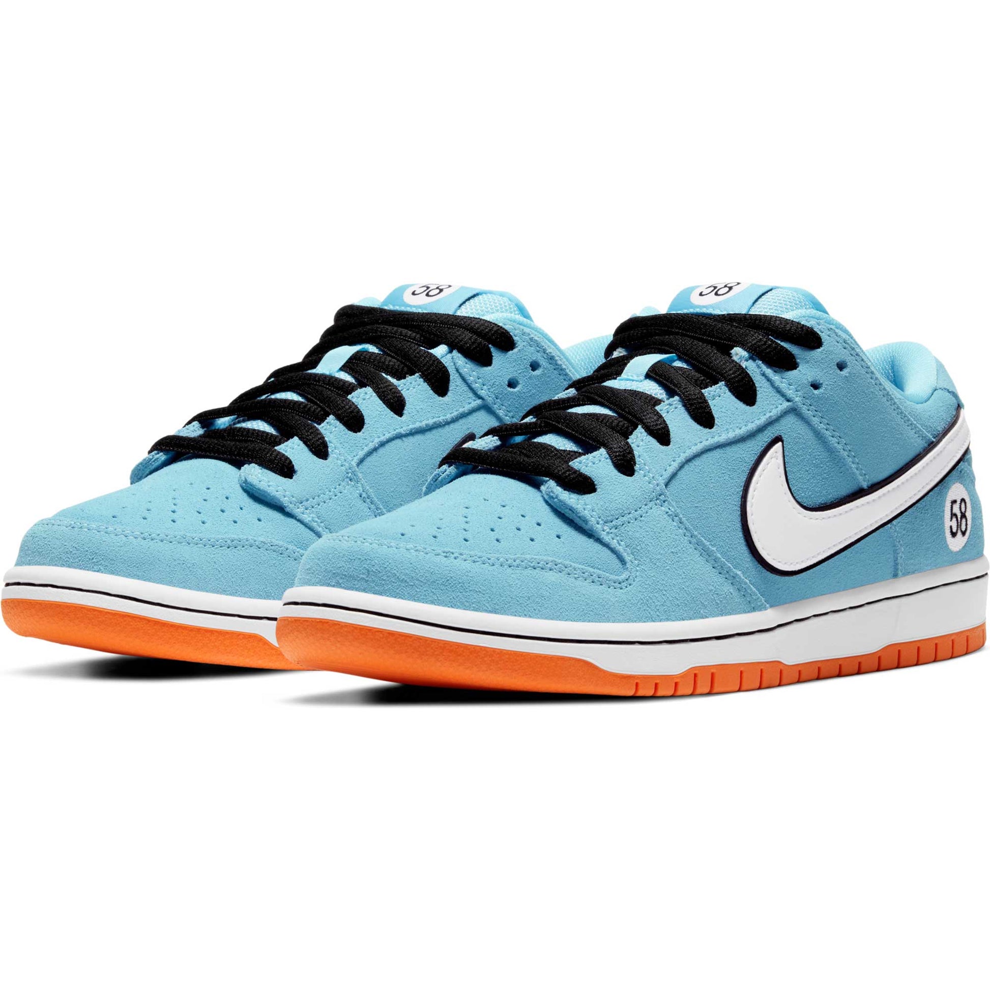 Nike SB Dunk Low Pro, blue chill/white - safety orange - black - Tiki Room Skateboards - 2