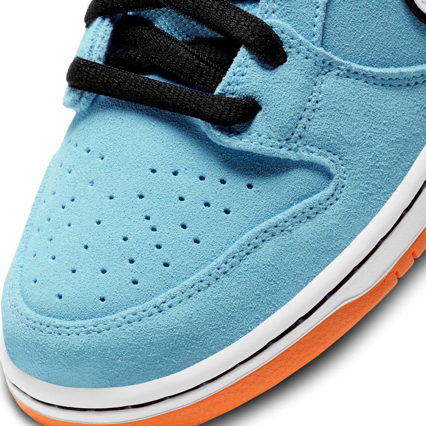 Nike SB Dunk Low Pro, blue chill/white - safety orange - black - Tiki Room Skateboards - 3