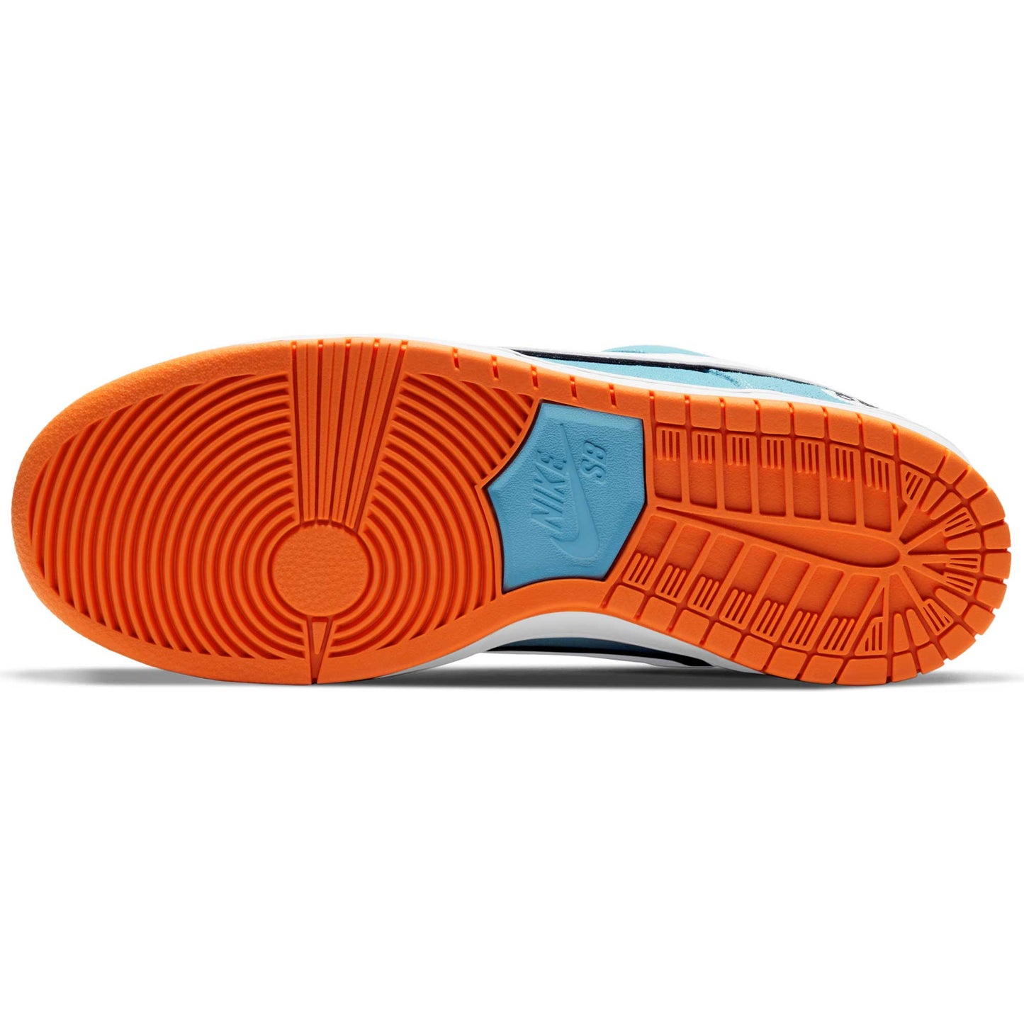 Nike SB Dunk Low Pro, blue chill/white - safety orange - black - Tiki Room Skateboards - 12