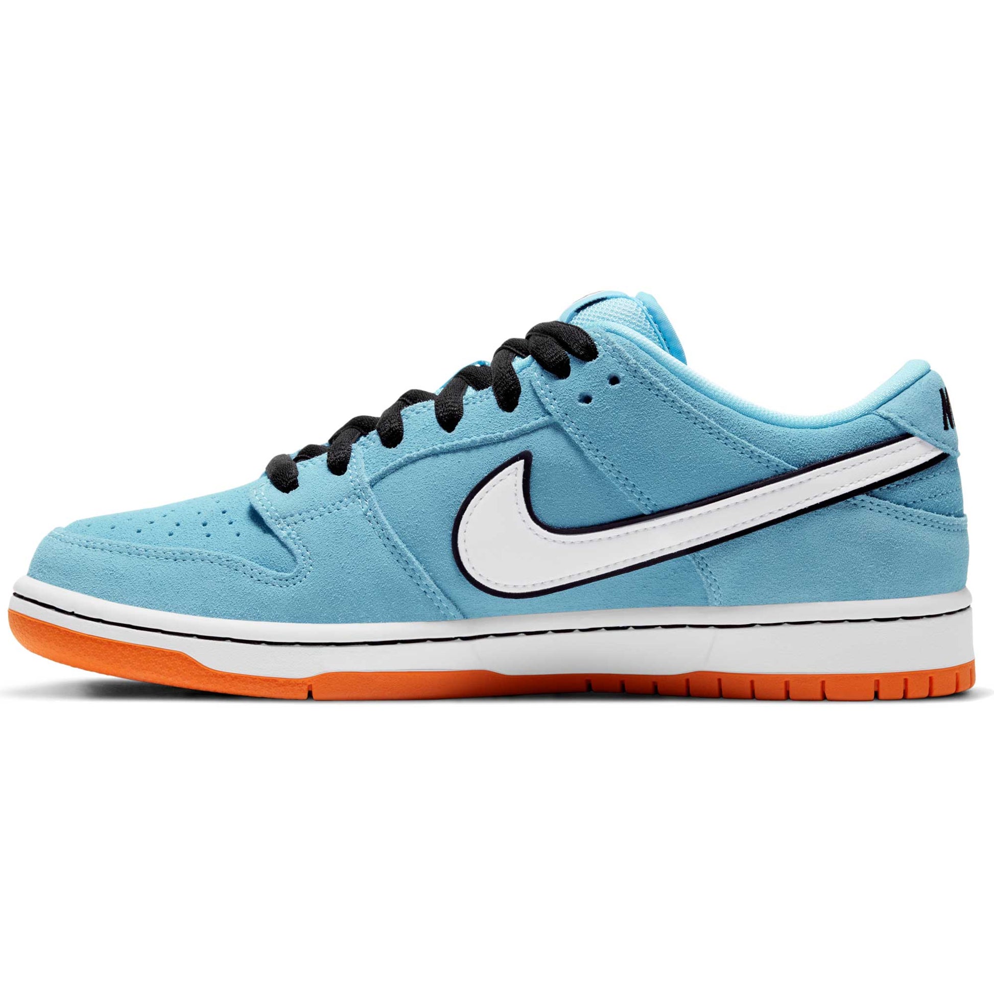 Nike SB Dunk Low Pro, blue chill/white - safety orange - black - Tiki Room Skateboards - 10