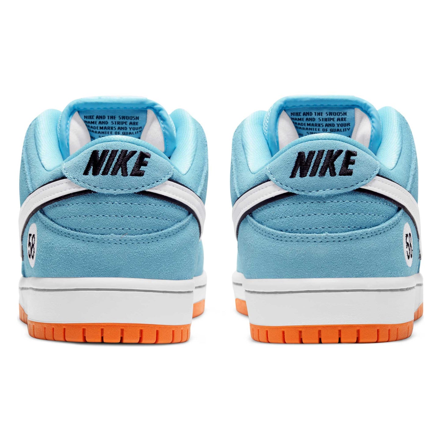 Nike SB Dunk Low Pro, blue chill/white - safety orange - black - Tiki Room Skateboards - 7