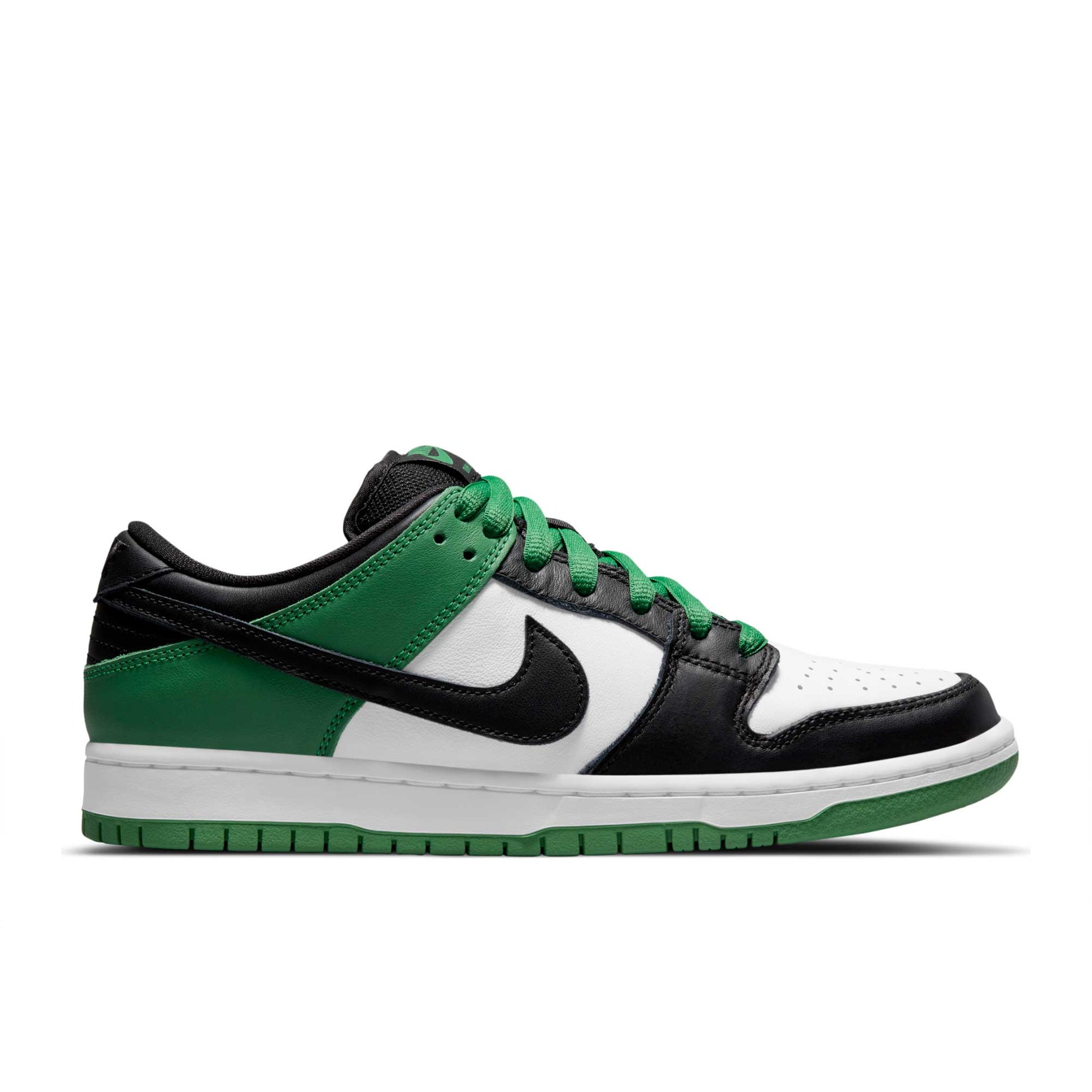 Nike SB Dunk Low Pro, classic green/black - white - classic green - Tiki Room Skateboards - 1