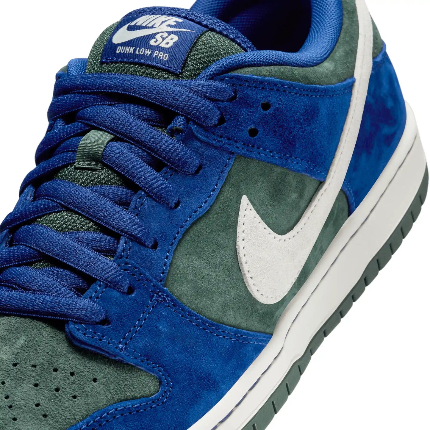 Nike SB Dunk Low Pro deep royal blue sail vintage green Tiki Room Skateboards