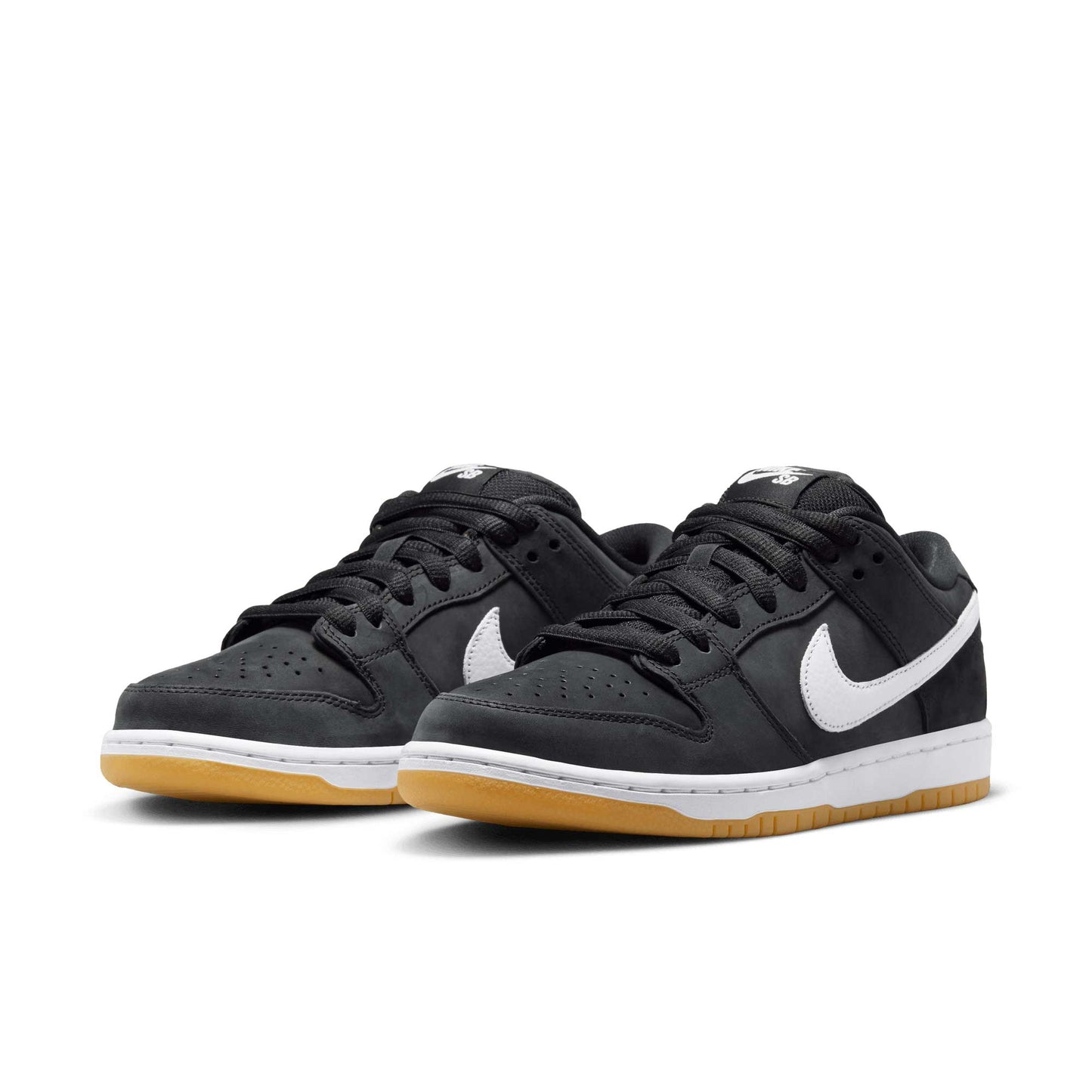 Nike SB Dunk Low Pro ISO, black/white-black-gum light brown - Tiki Room Skateboards - 2