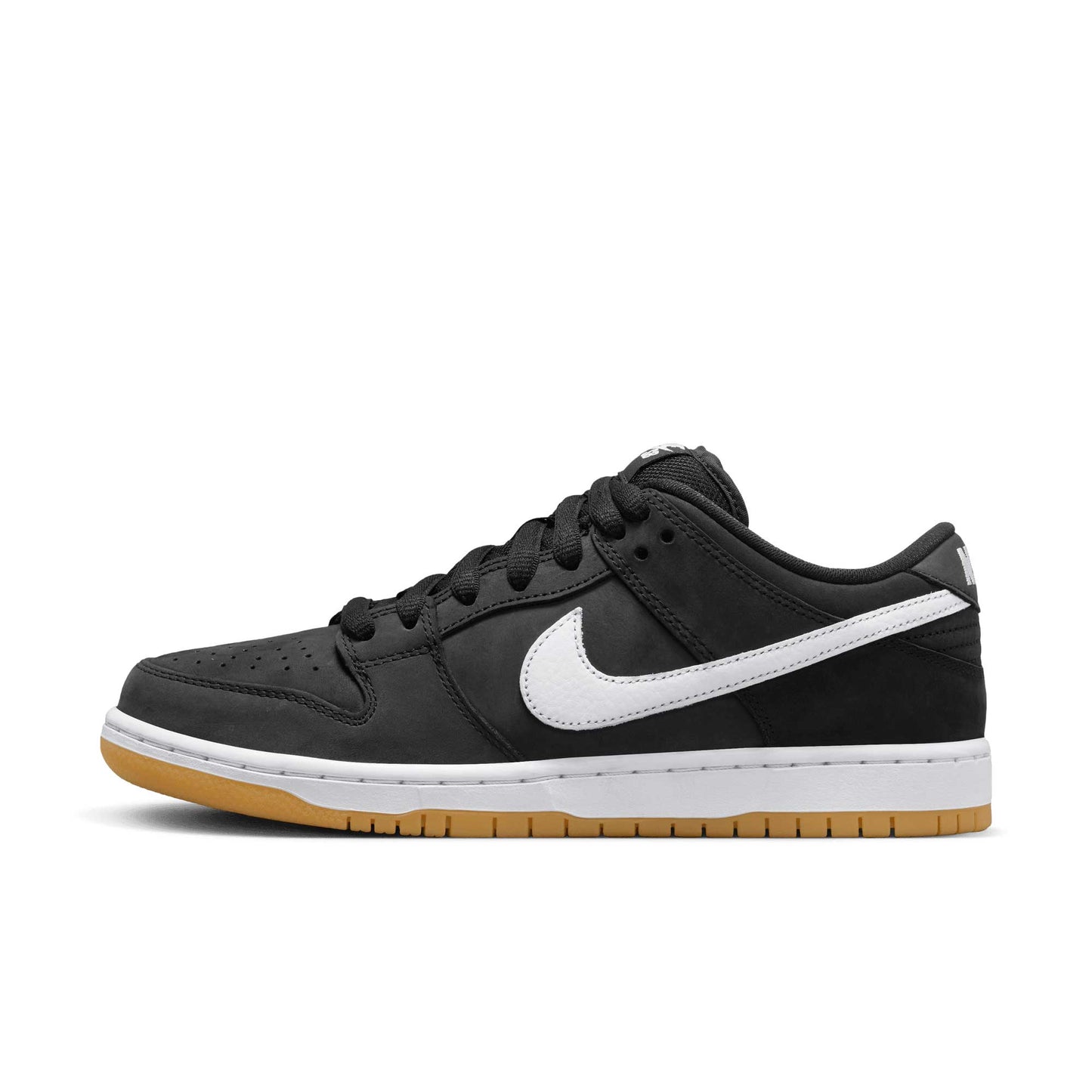 Nike SB Dunk Low Pro ISO, black/white-black-gum light brown - Tiki Room Skateboards - 8