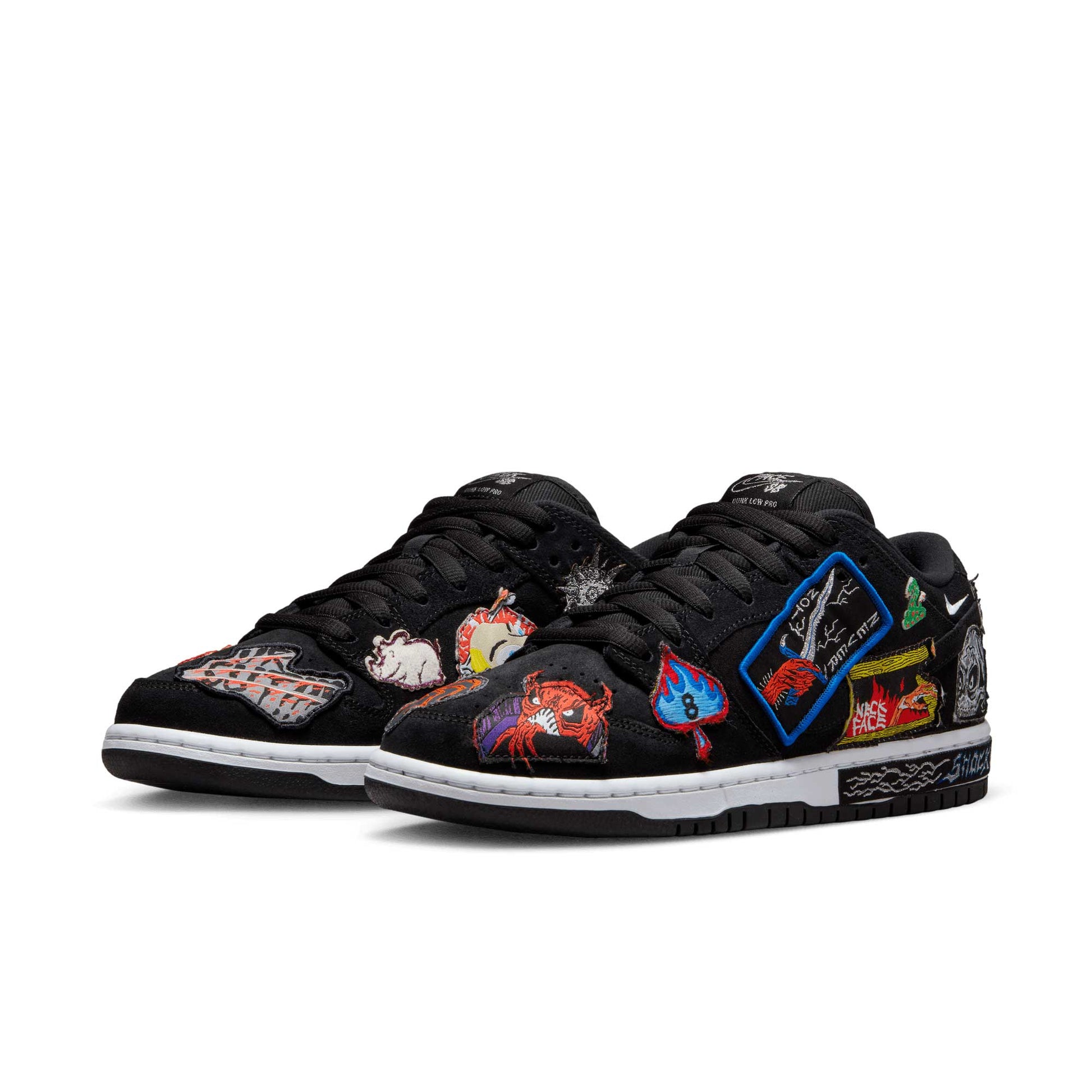 Nike SB Dunk Low Pro Neckface, black/white - multi - color - Tiki Room Skateboards - 2