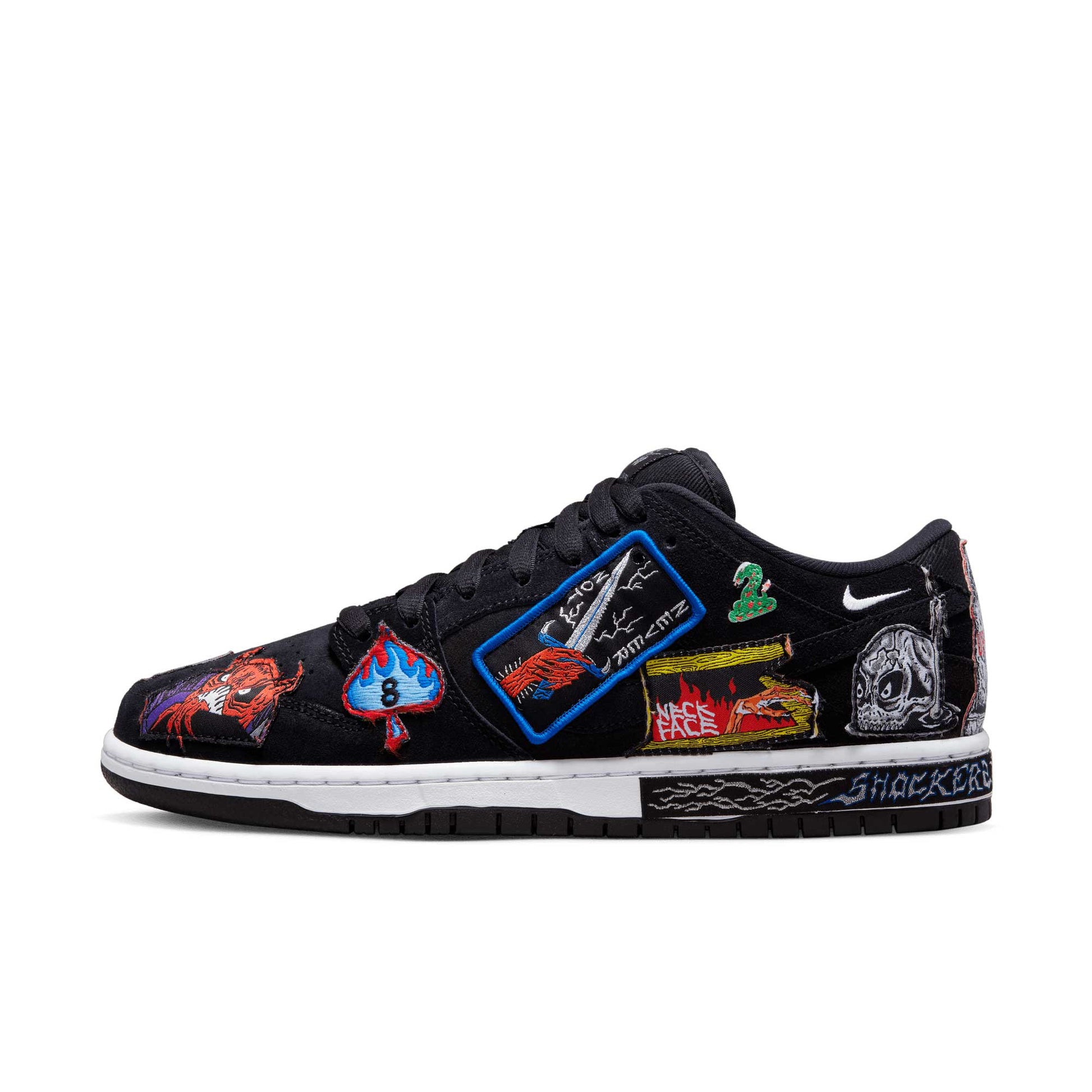 Nike SB Dunk Low Pro Neckface, black/white - multi - color - Tiki Room Skateboards - 9