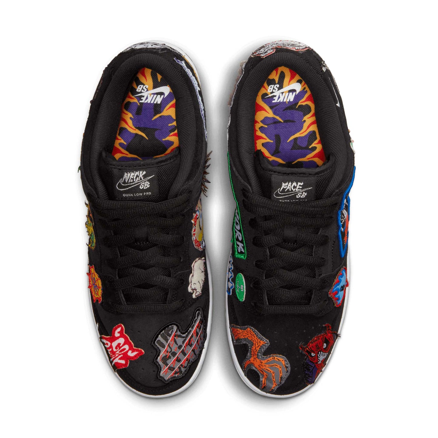 Nike SB Dunk Low Pro Neckface, black/white - multi - color - Tiki Room Skateboards - 4