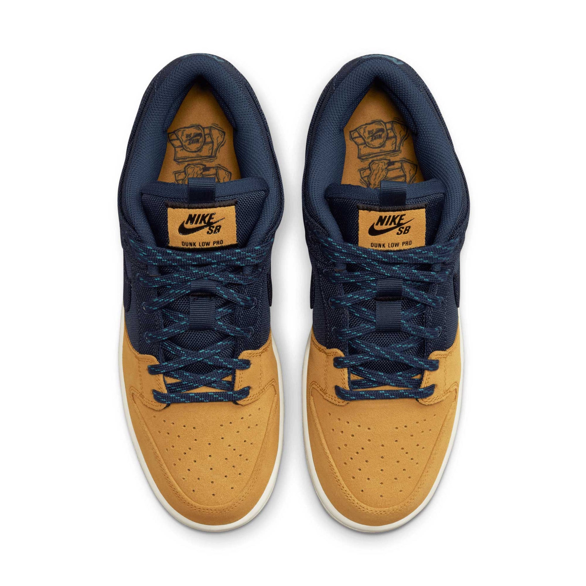 Nike SB Dunk Low Pro Premium, midnight navy/midnight navy - desert ochre - Tiki Room Skateboards - 3