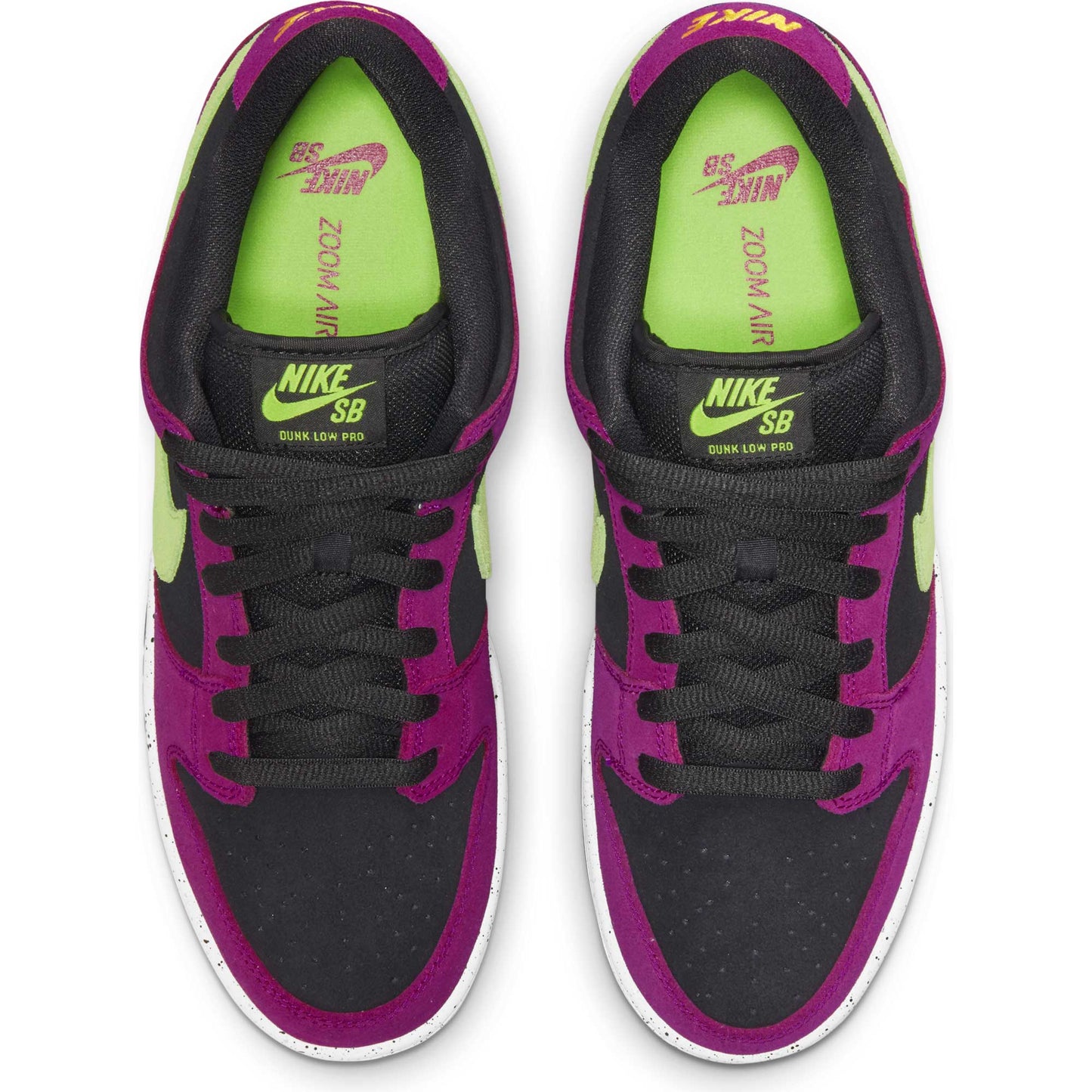 Nike SB Dunk Low Pro, red plum/citron - black - taxi - Tiki Room Skateboards - 5