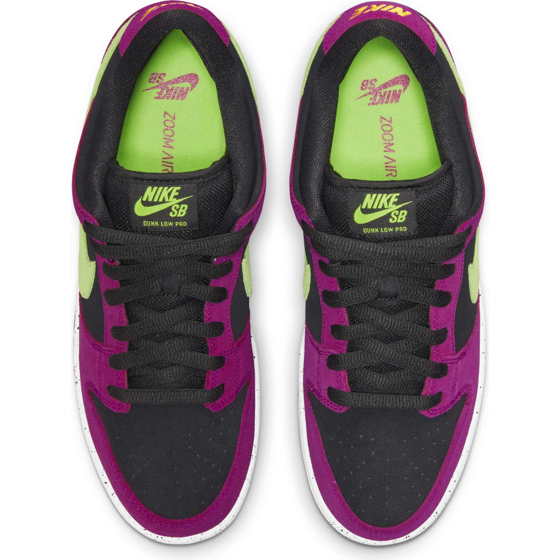 Nike SB Dunk Low Pro, red plum/citron - black - taxi - Tiki Room Skateboards - 5
