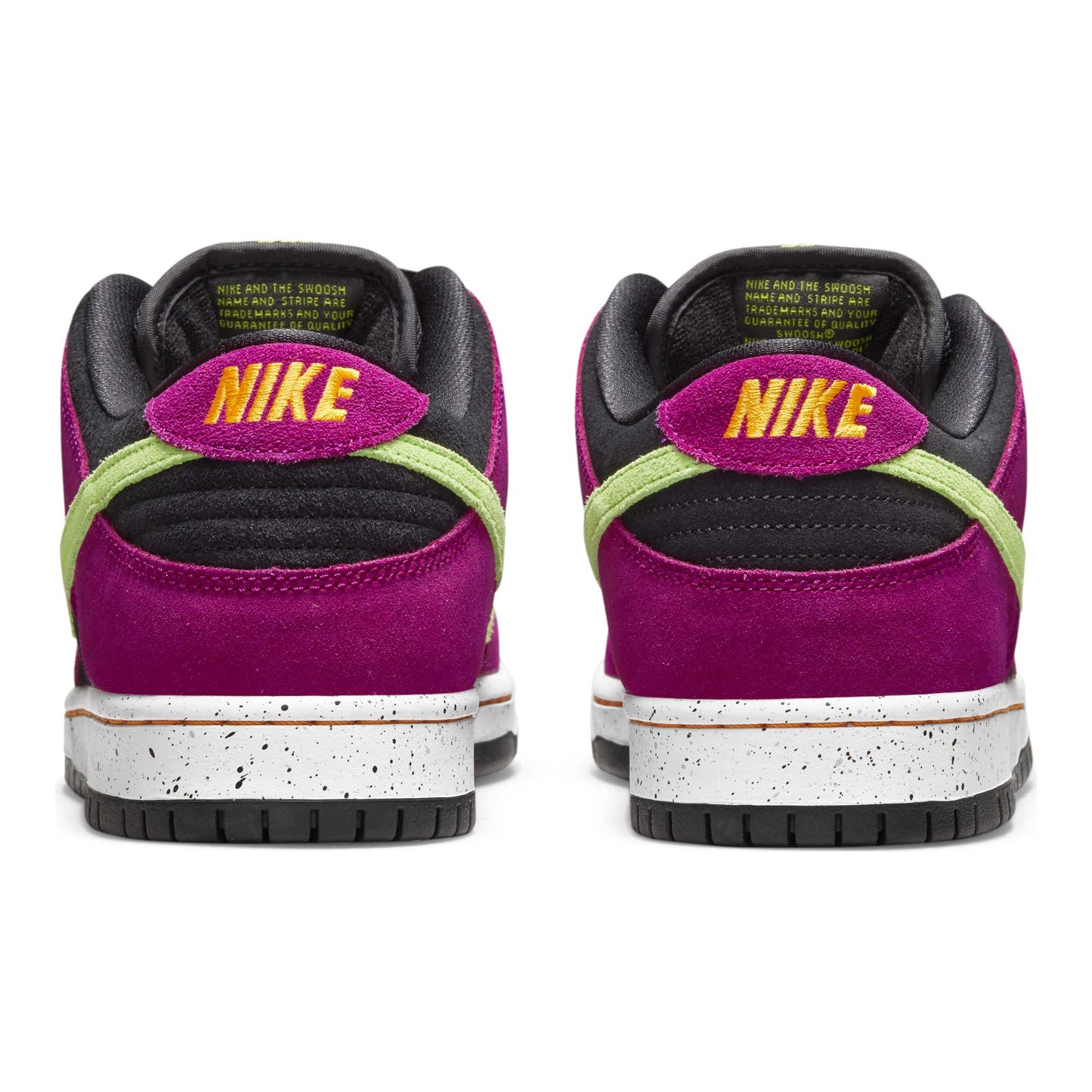 Nike SB Dunk Low Pro, red plum/citron - black - taxi - Tiki Room Skateboards - 7