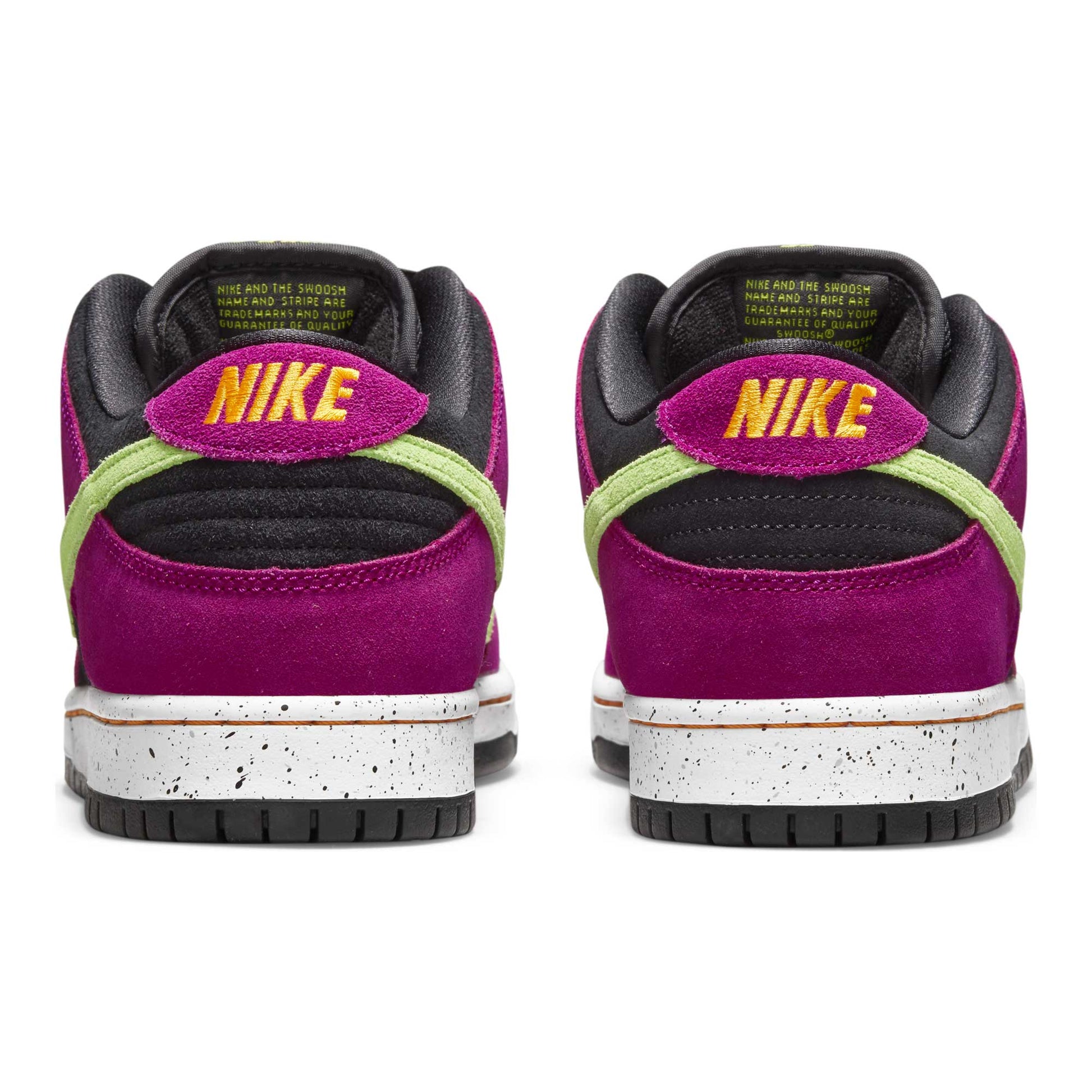 Nike SB Dunk Low Pro, red plum/citron - black - taxi - Tiki Room Skateboards - 7