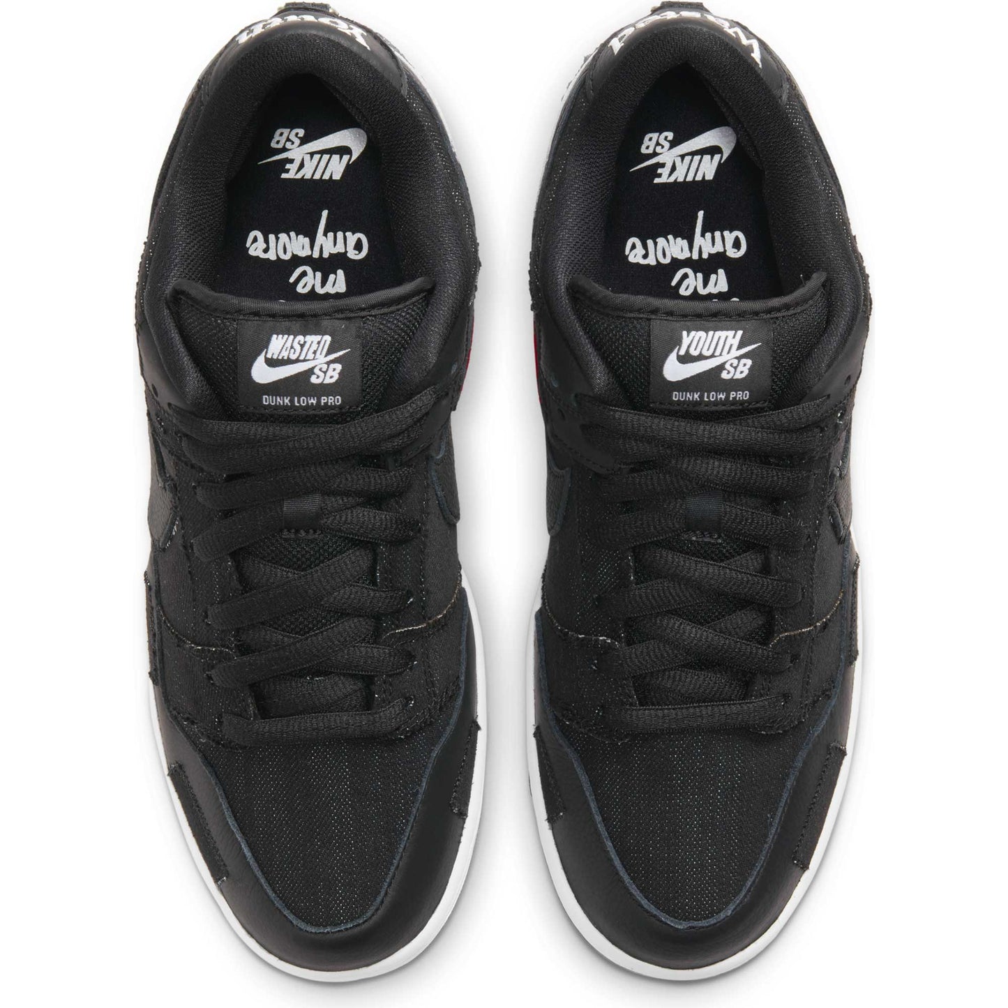 Nike SB Dunk Low Pro Wasted Youth, black/black - university red - white - Tiki Room Skateboards - 8