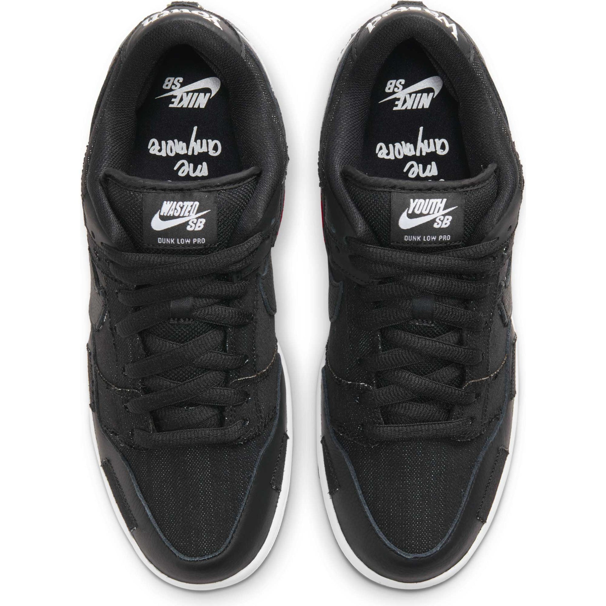 Nike SB Dunk Low Pro Wasted Youth, black/black - university red - white - Tiki Room Skateboards - 8