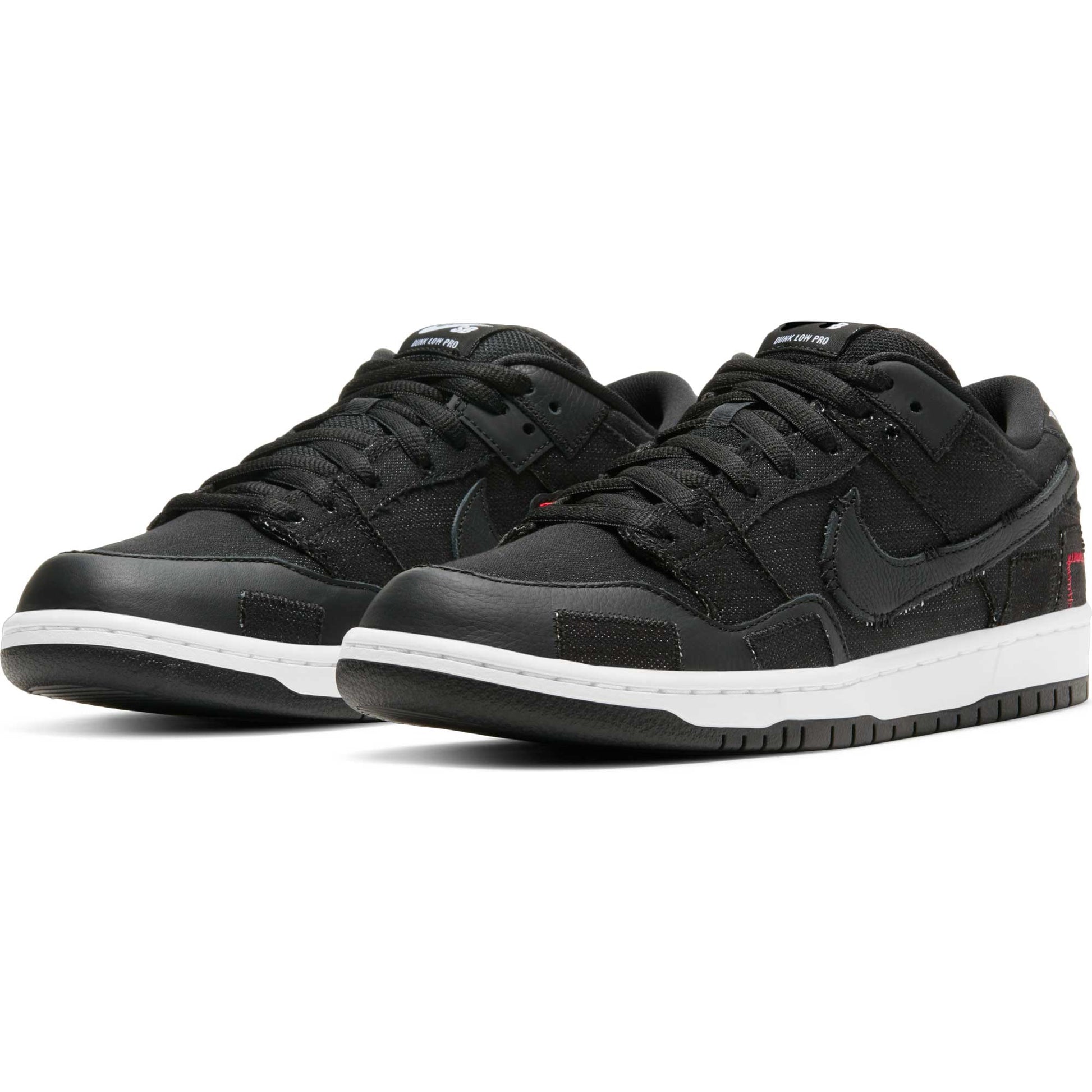 Nike SB Dunk Low Pro Wasted Youth, black/black - university red - white - Tiki Room Skateboards - 2