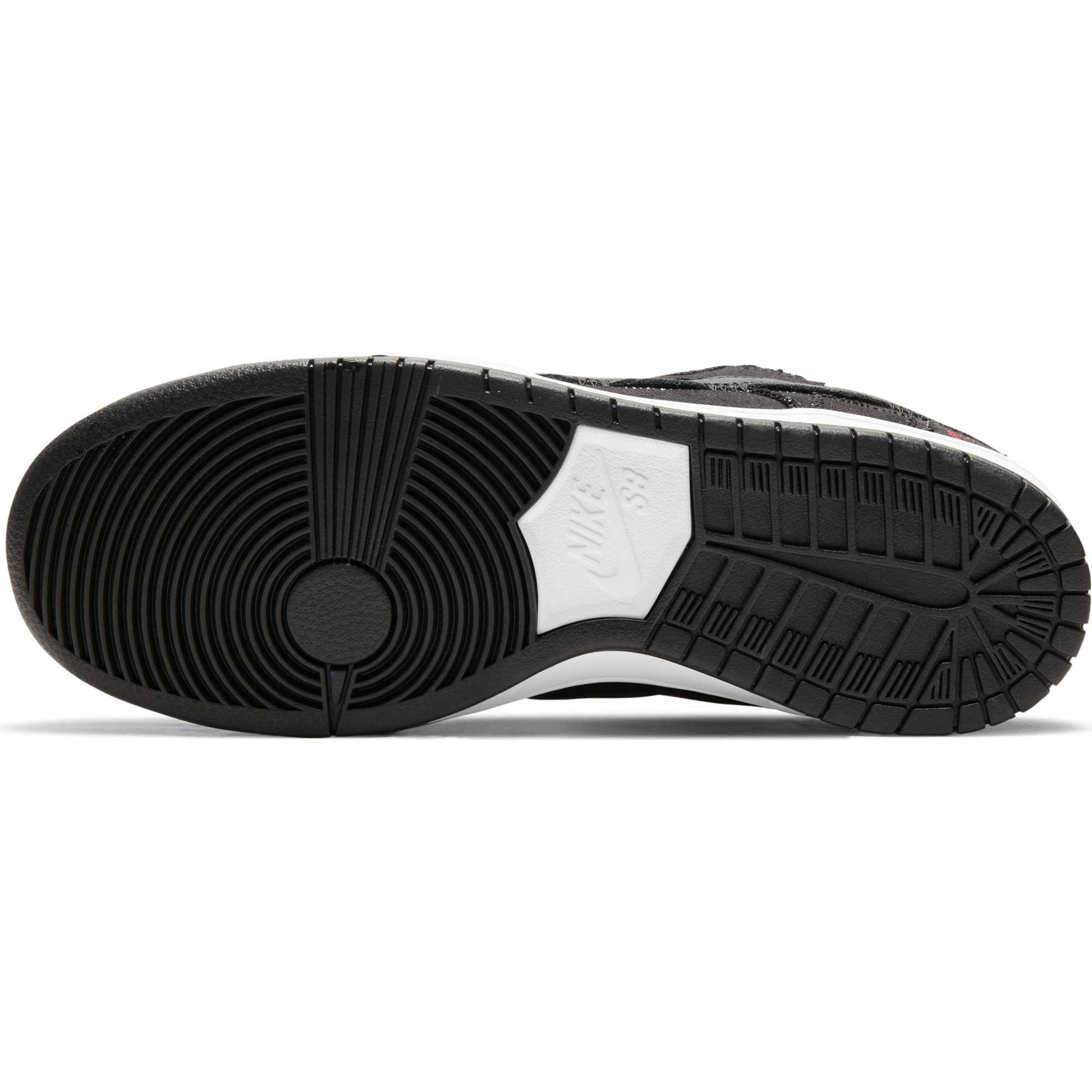 Nike SB Dunk Low Pro Wasted Youth, black/black - university red - white - Tiki Room Skateboards - 10