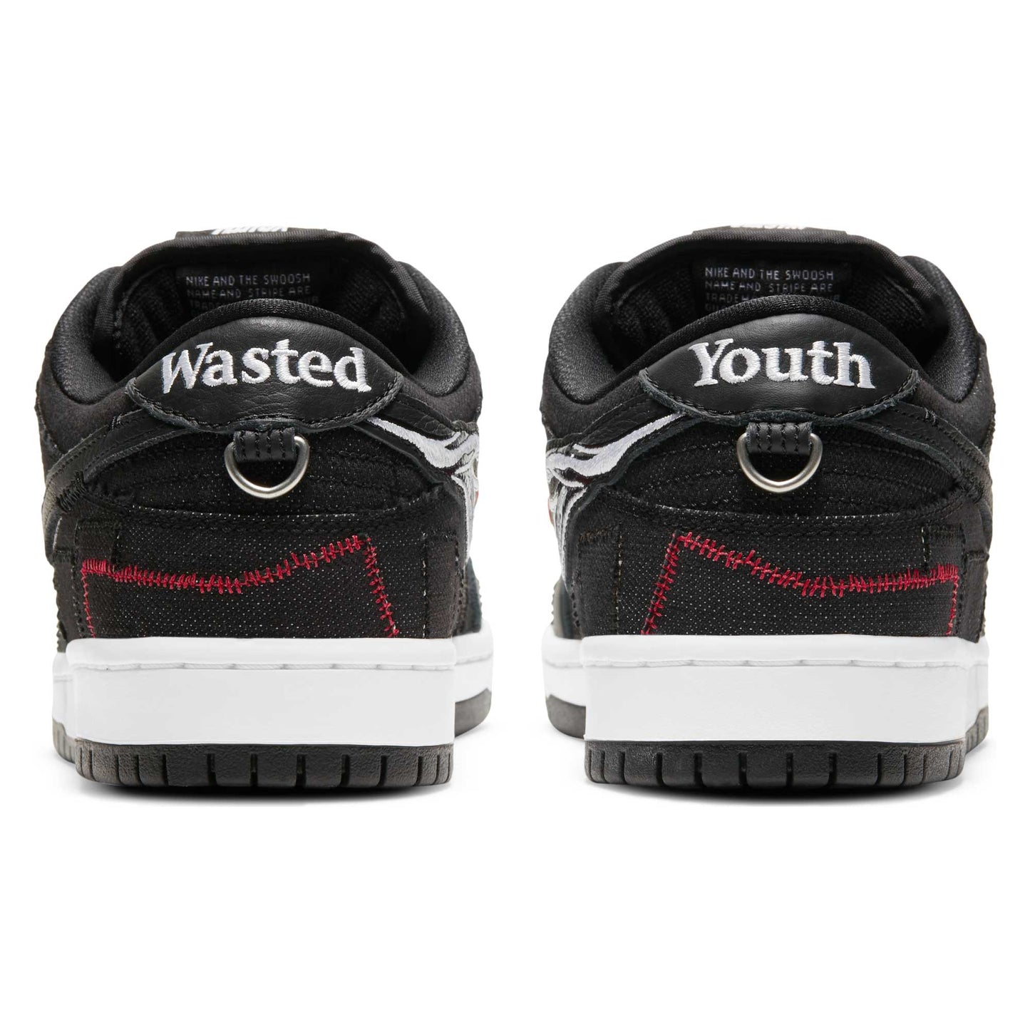 Nike SB Dunk Low Pro Wasted Youth, black/black - university red - white - Tiki Room Skateboards - 6