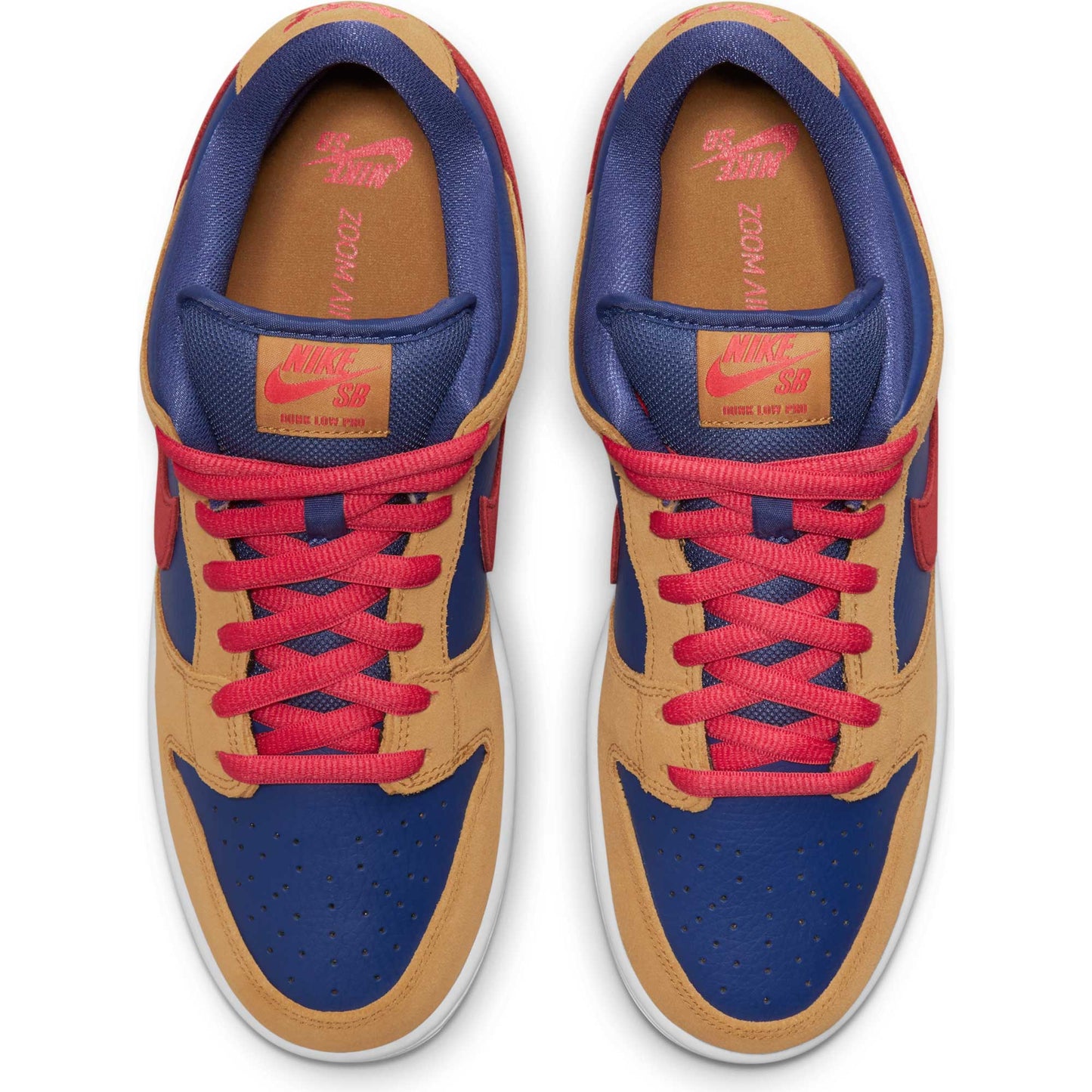 Nike SB Dunk Low Pro, wheat/lt fusion red - dk purple dust - white - Tiki Room Skateboards - 6