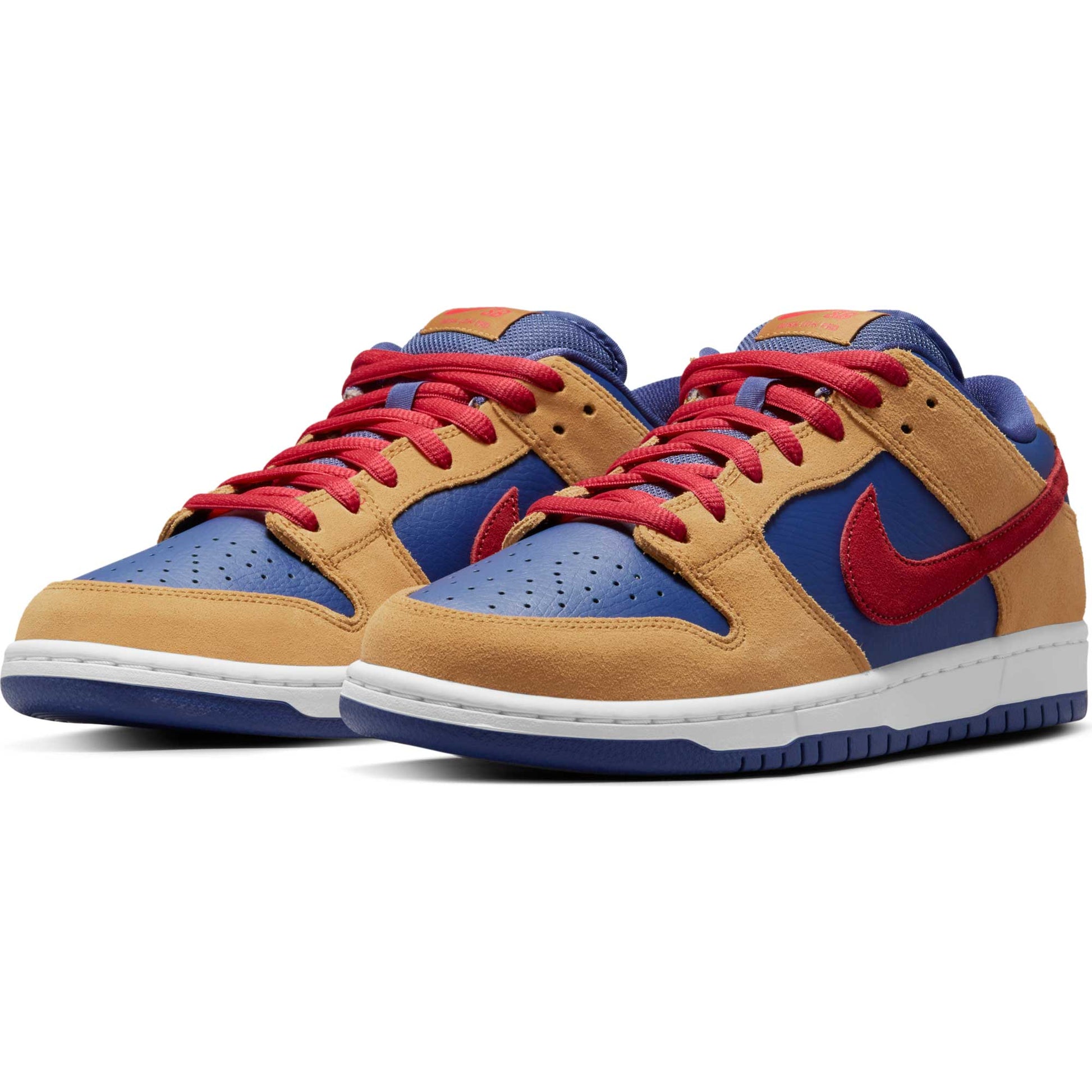 Nike SB Dunk Low Pro, wheat/lt fusion red - dk purple dust - white - Tiki Room Skateboards - 2