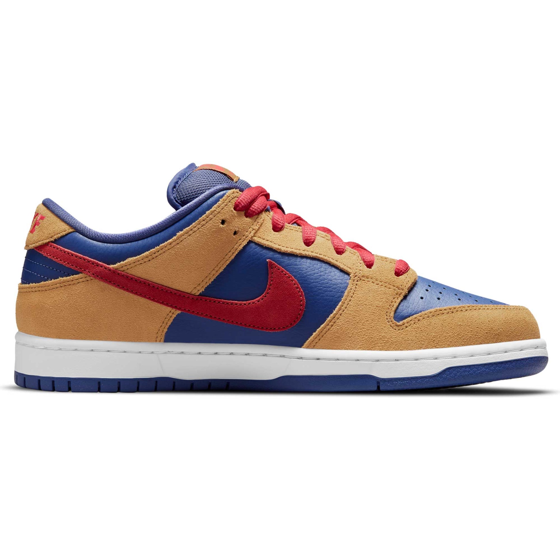 Nike SB Dunk Low Pro, wheat/lt fusion red - dk purple dust - white - Tiki Room Skateboards - 11