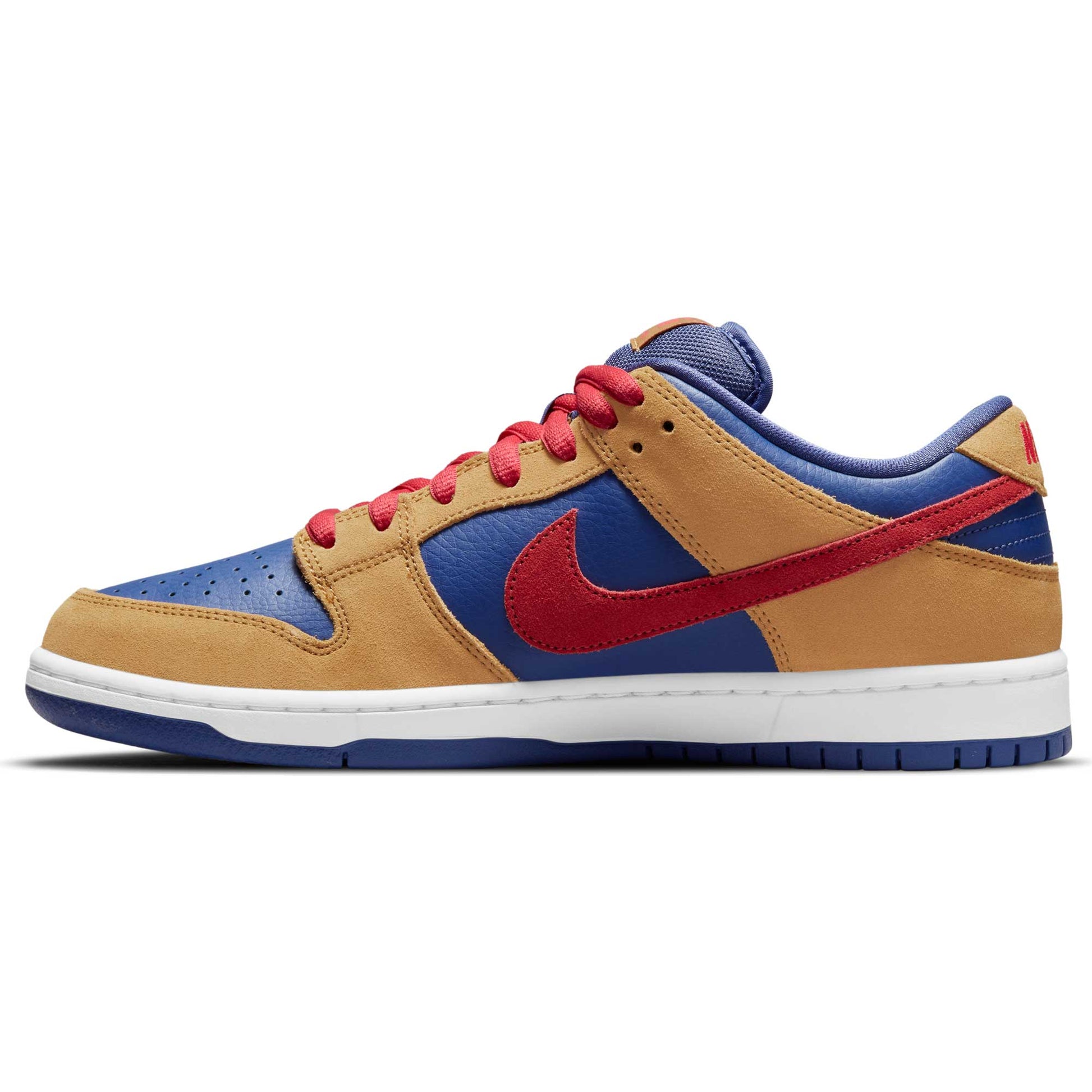 Nike SB Dunk Low Pro, wheat/lt fusion red - dk purple dust - white - Tiki Room Skateboards - 5