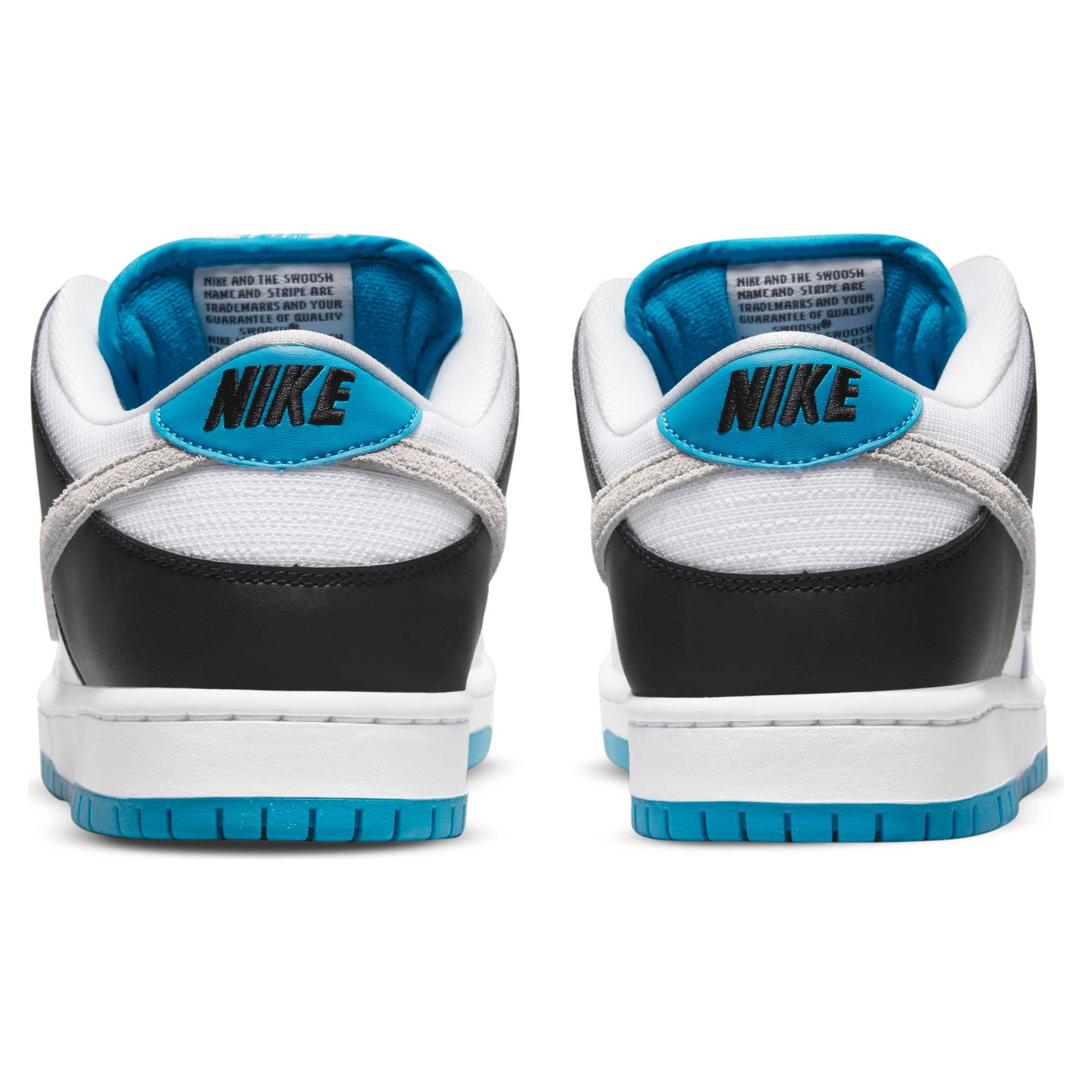 Nike SB Dunk Low Pro, white/neutral grey - black - laser blue - Tiki Room Skateboards - 2