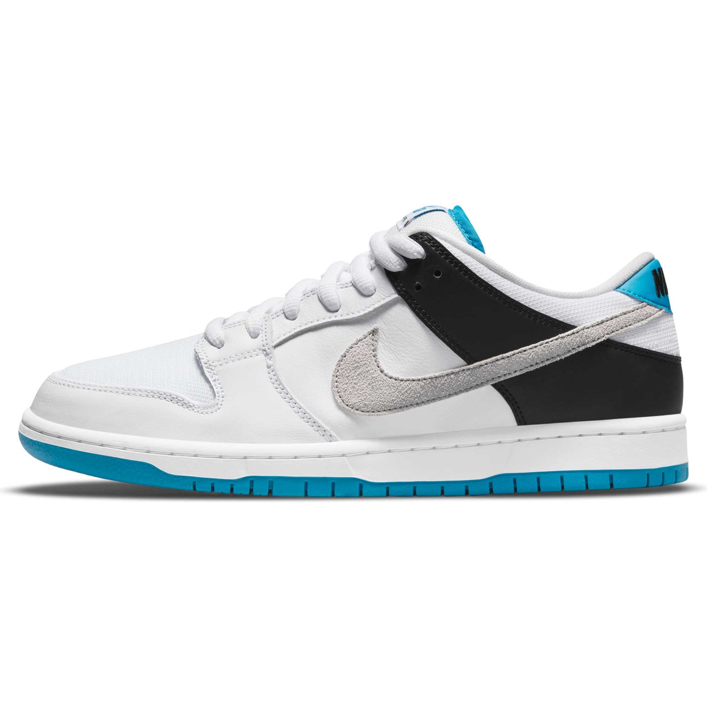 Nike SB Dunk Low Pro, white/neutral grey - black - laser blue - Tiki Room Skateboards - 6