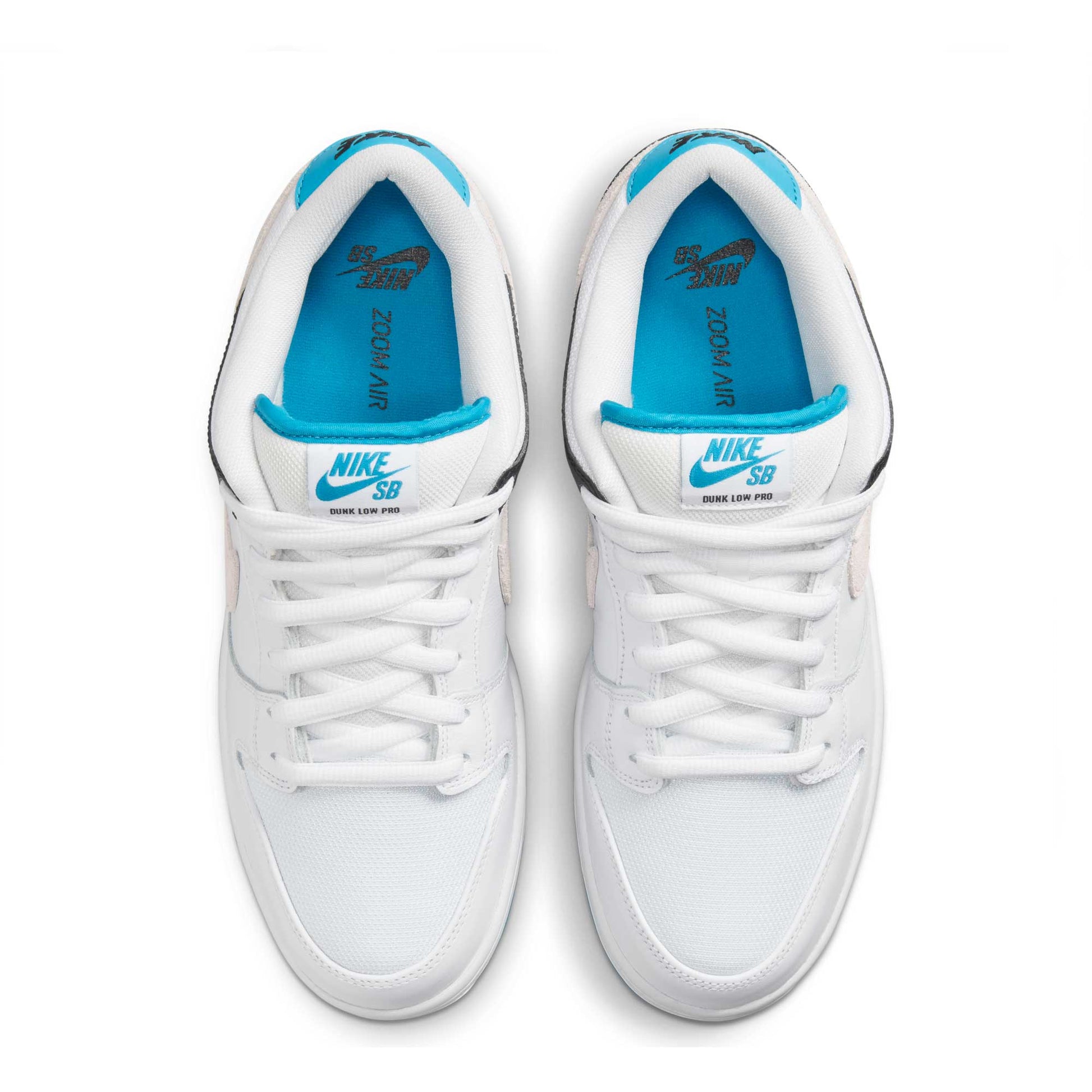 Nike SB Dunk Low Pro, white/neutral grey - black - laser blue - Tiki Room Skateboards - 4
