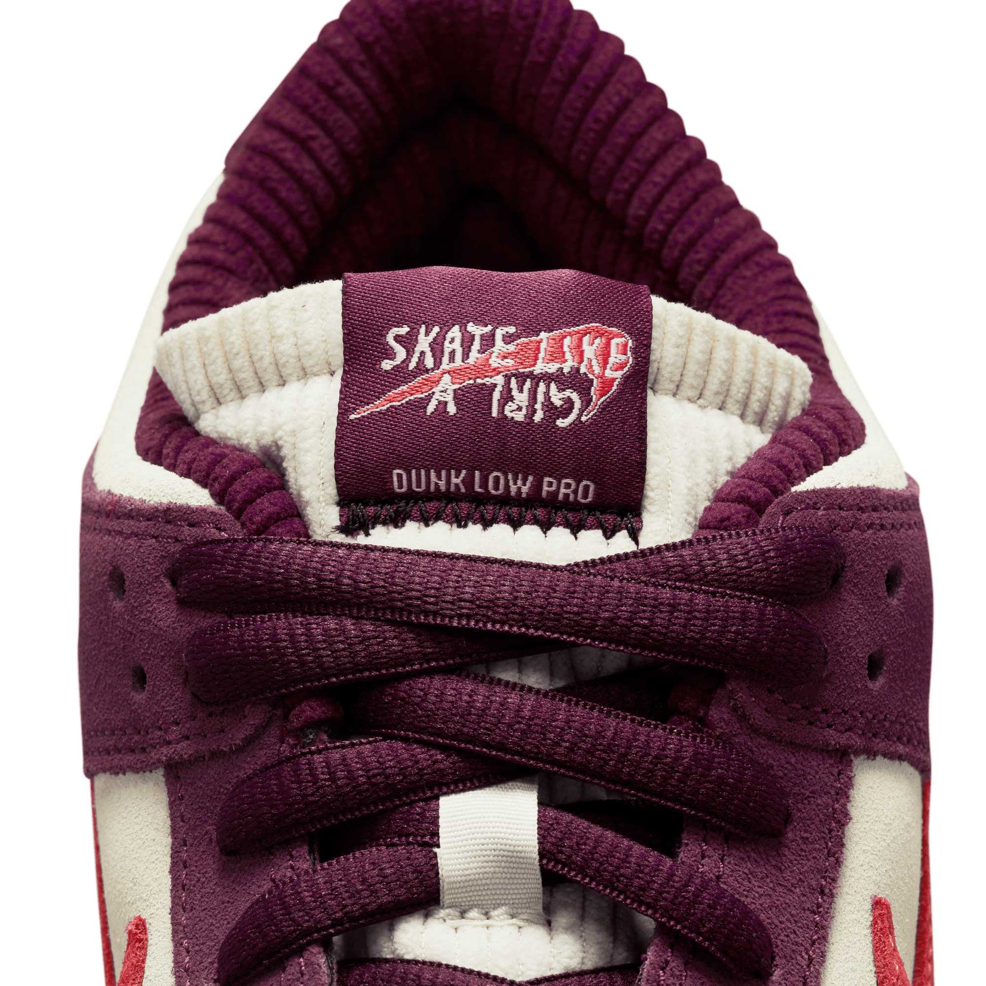 Nike SB Dunk Low X Skate Like A Girl, dark beetroot/lt crimson - light bone - Tiki Room Skateboards - 13
