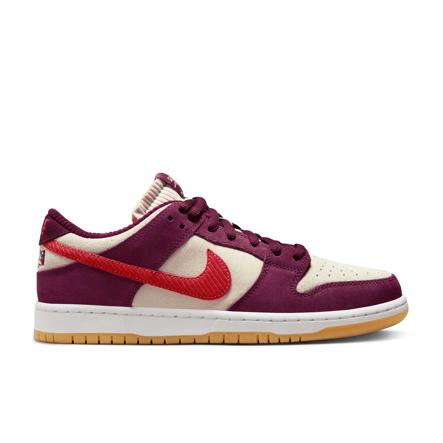 Nike SB Dunk Low X Skate Like A Girl, dark beetroot/lt crimson - light bone - Tiki Room Skateboards - 1