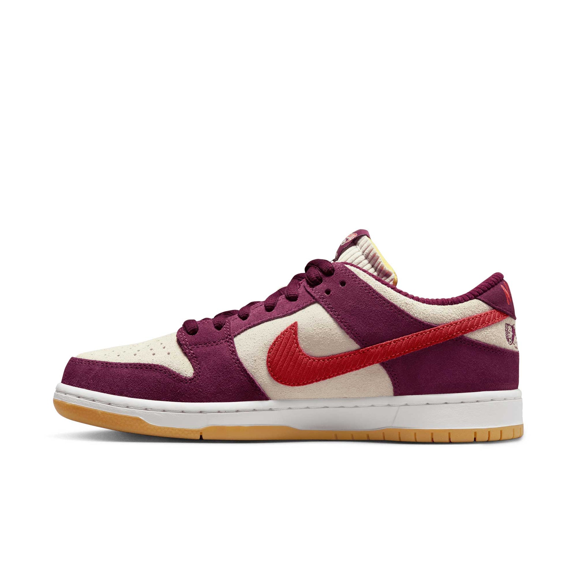 Nike SB Dunk Low X Skate Like A Girl, dark beetroot/lt crimson - light bone - Tiki Room Skateboards - 8