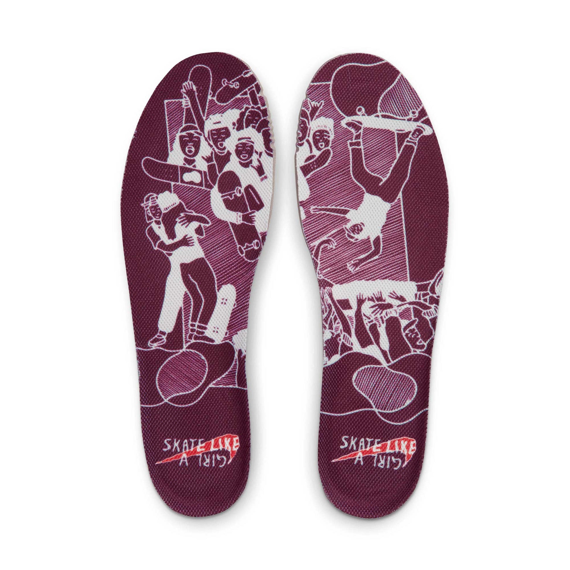 Nike SB Dunk Low X Skate Like A Girl, dark beetroot/lt crimson - light bone - Tiki Room Skateboards - 5