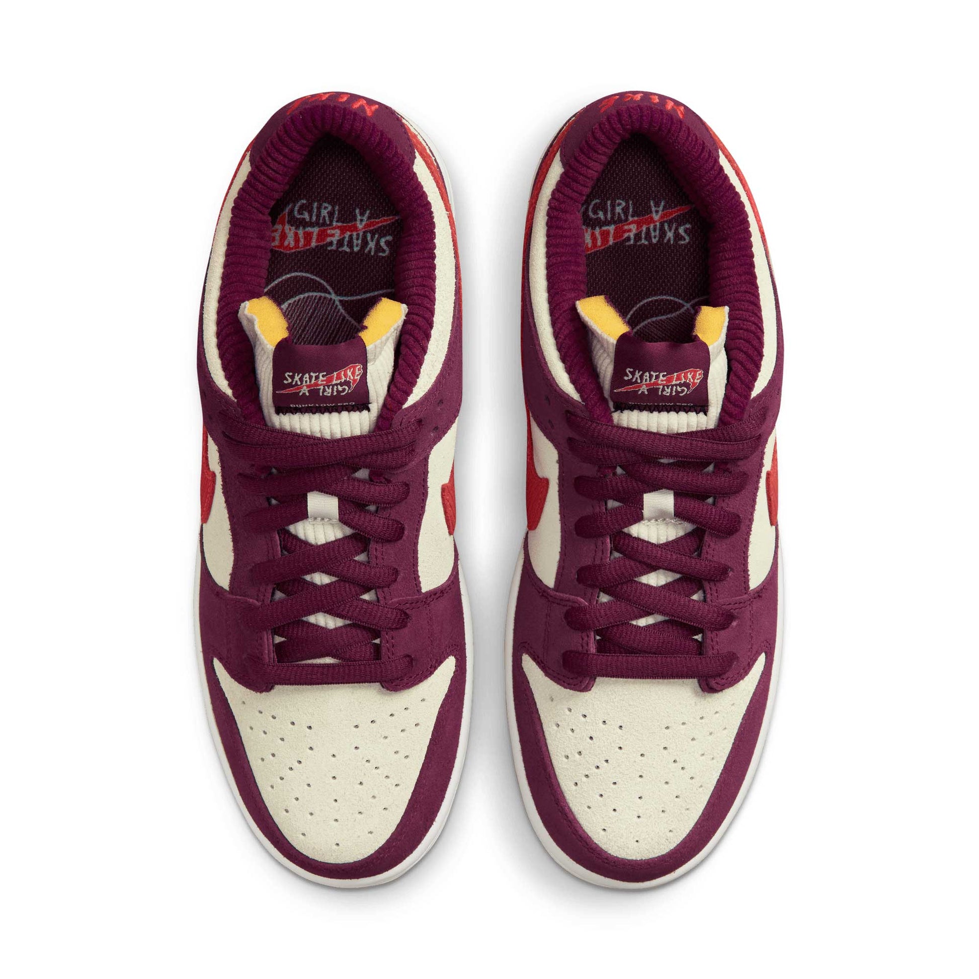 Nike SB Dunk Low X Skate Like A Girl, dark beetroot/lt crimson - light bone - Tiki Room Skateboards - 4