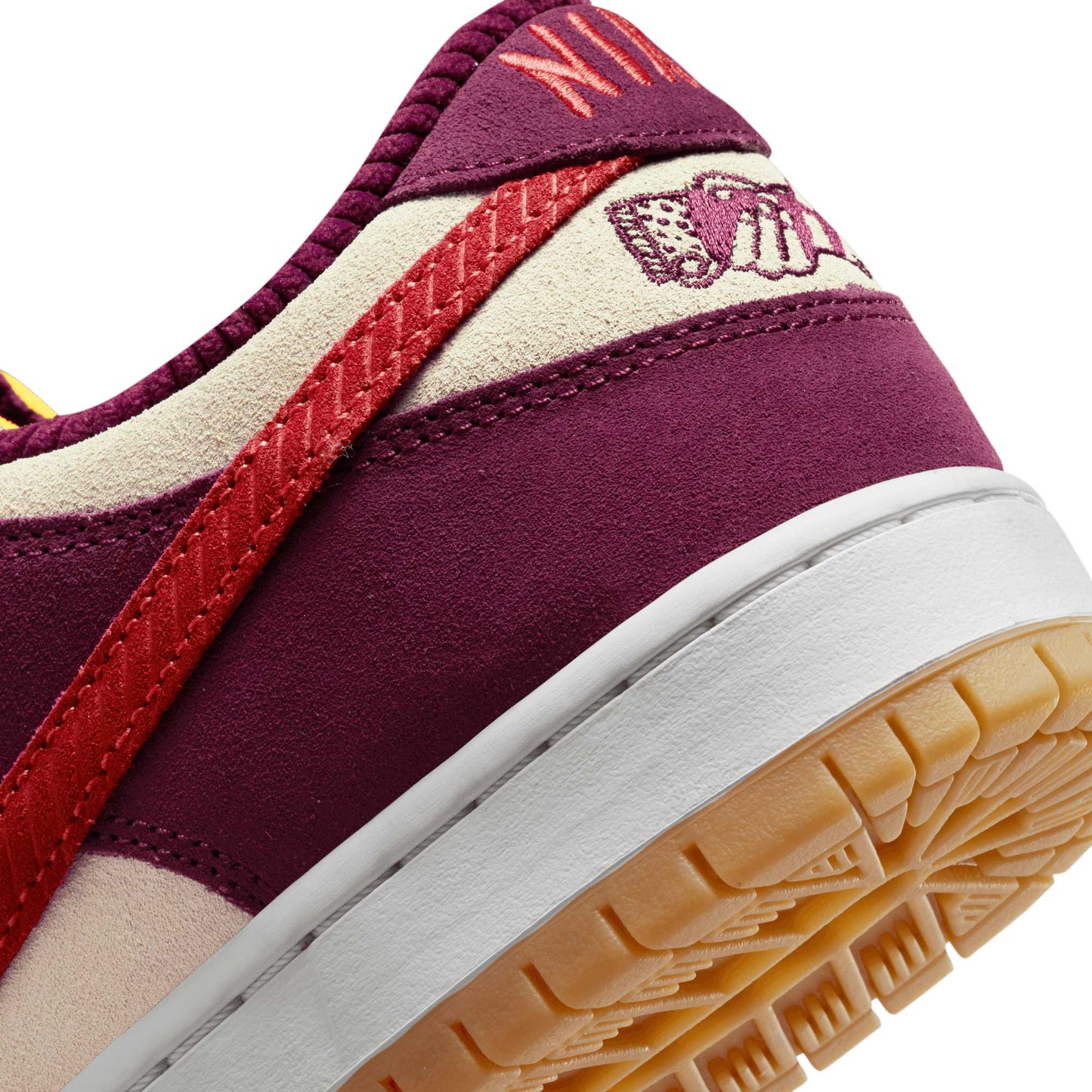 Nike SB Dunk Low X Skate Like A Girl, dark beetroot/lt crimson - light bone - Tiki Room Skateboards - 12
