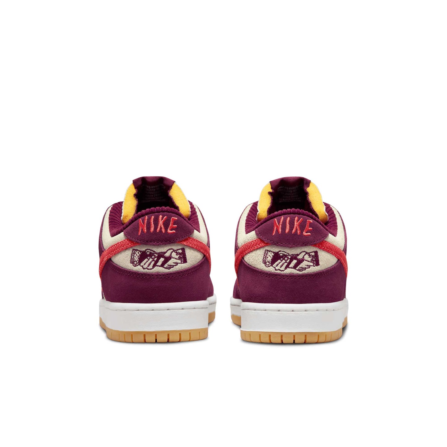 Nike SB Dunk Low X Skate Like A Girl, dark beetroot/lt crimson - light bone - Tiki Room Skateboards - 3