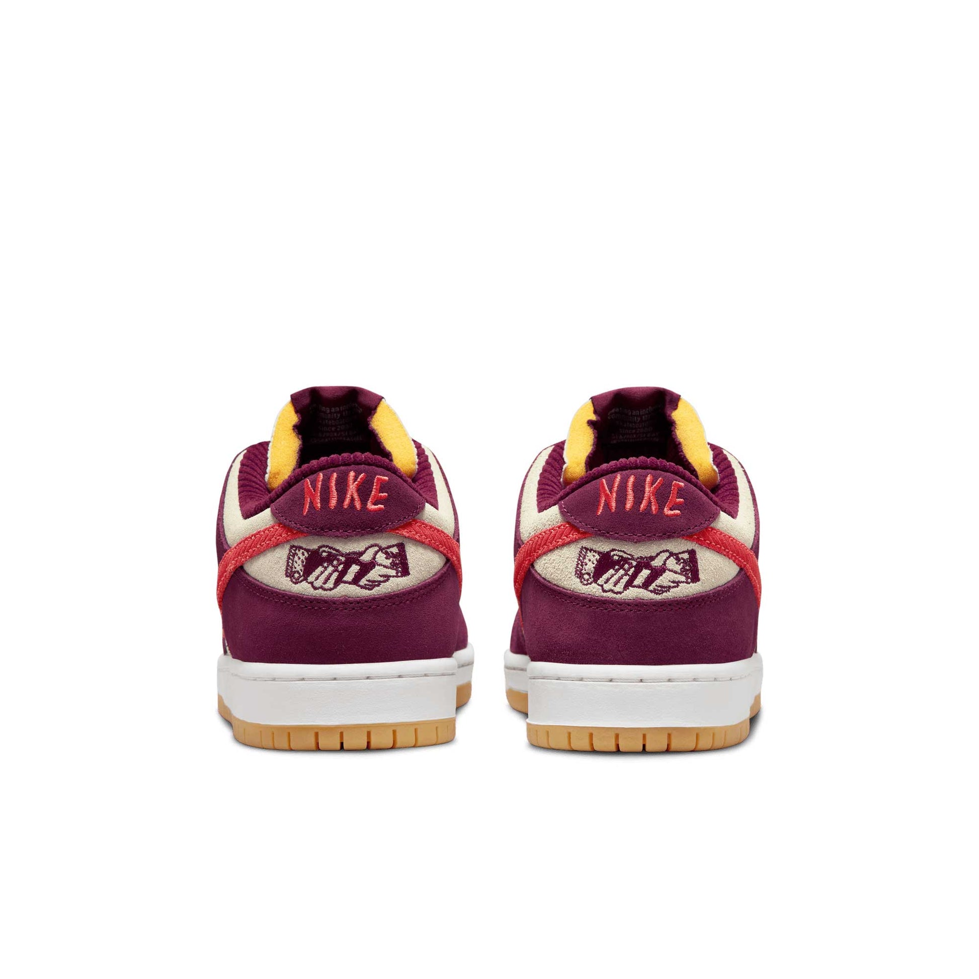 Nike SB Dunk Low X Skate Like A Girl, dark beetroot/lt crimson - light bone - Tiki Room Skateboards - 3