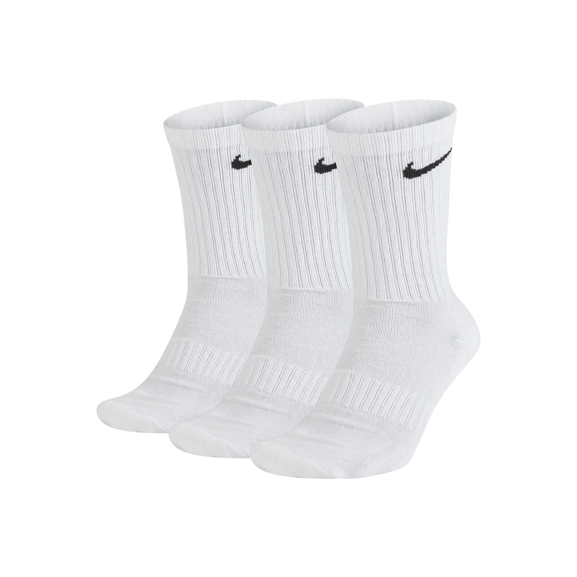 Nike SB Everyday Cushioned Training Crew Socks (3 Pairs), white - Tiki Room Skateboards - 1