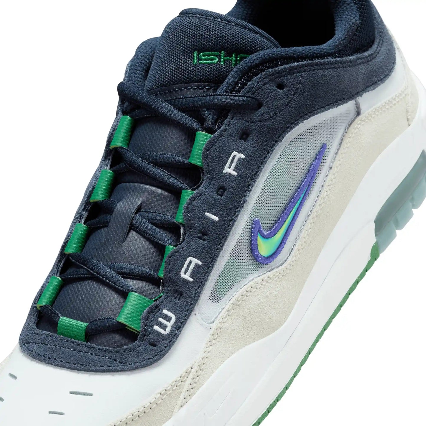 Nike SB Ishod 2, white/persian violet-obsidian-pine green - Tiki Room Skateboards - 3