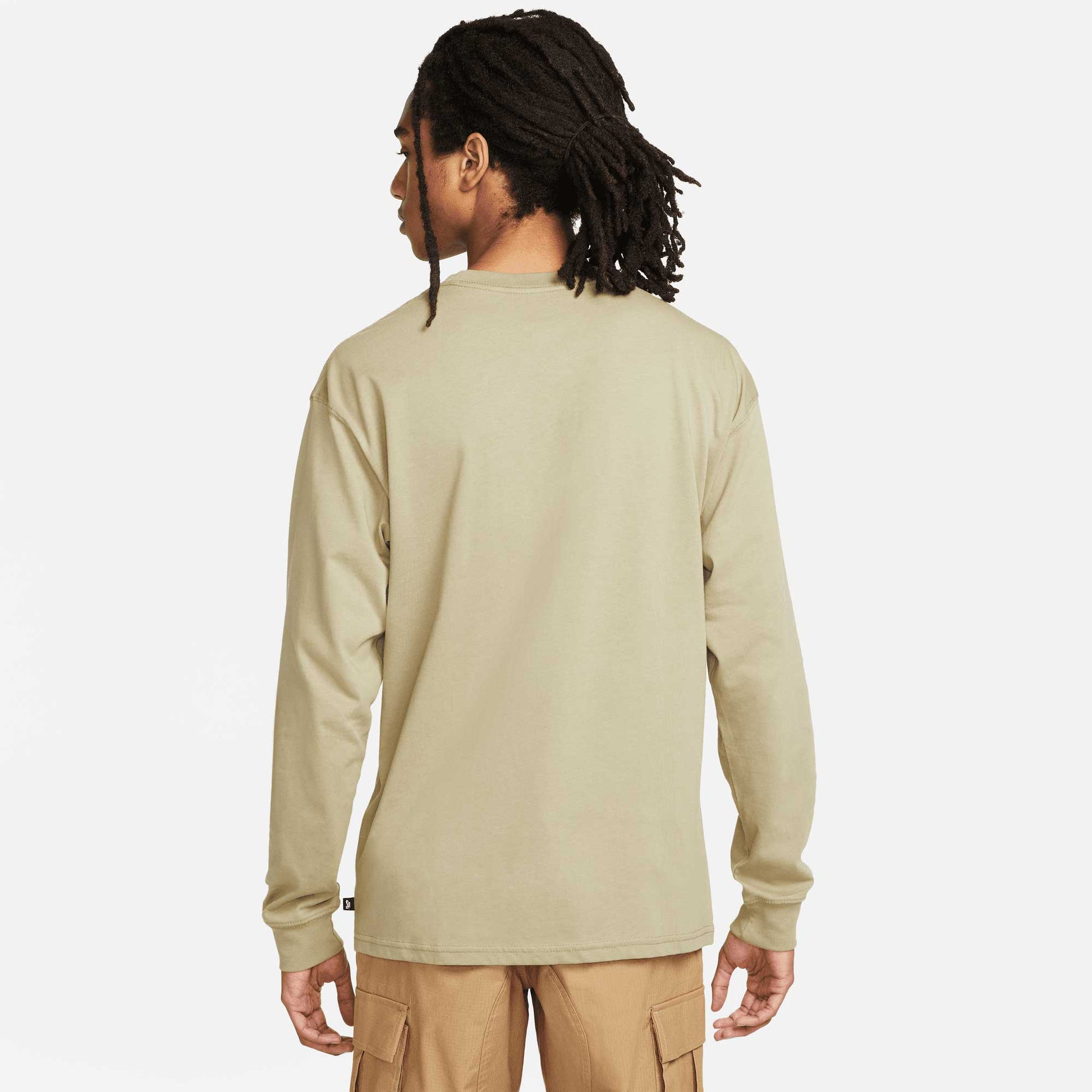 Nike SB Long Sleeved Tee, neutral olive - Tiki Room Skateboards - 2