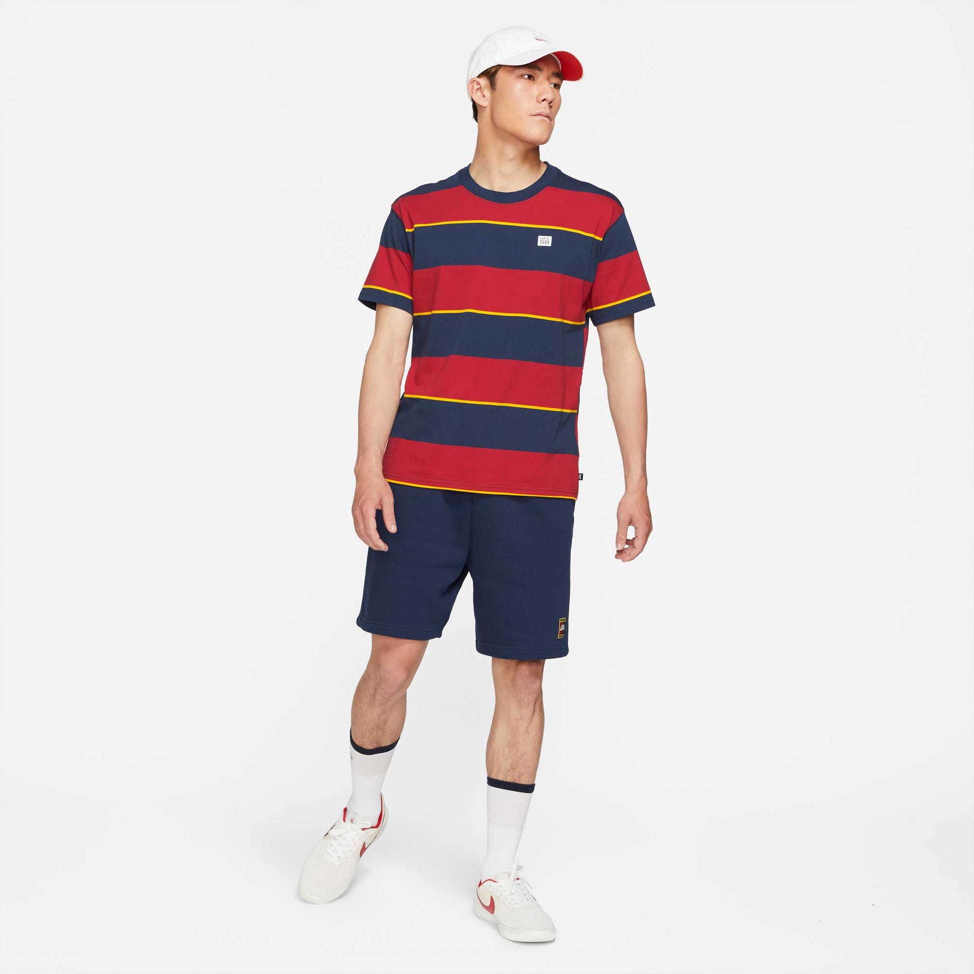 Nike SB Men's Striped Skate T-Shirt, midnight navy - Tiki Room Skateboards - 4