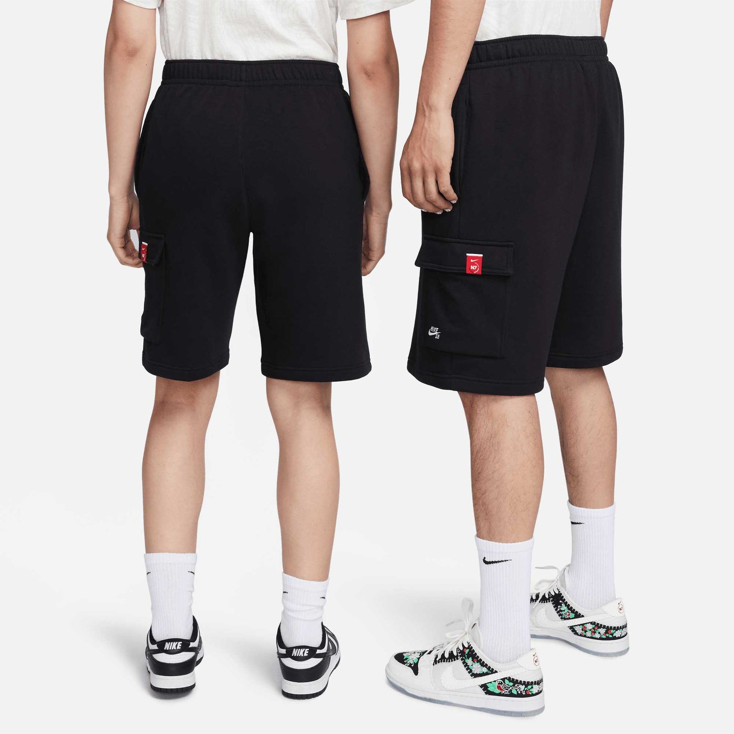 Nike SB N7 Fleece Cargo Shorts, black/university red - Tiki Room Skateboards - 2