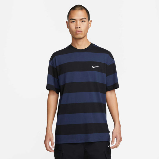 Nike SB Stripe Tee, midnight navy/black/white - Tiki Room Skateboards - 1